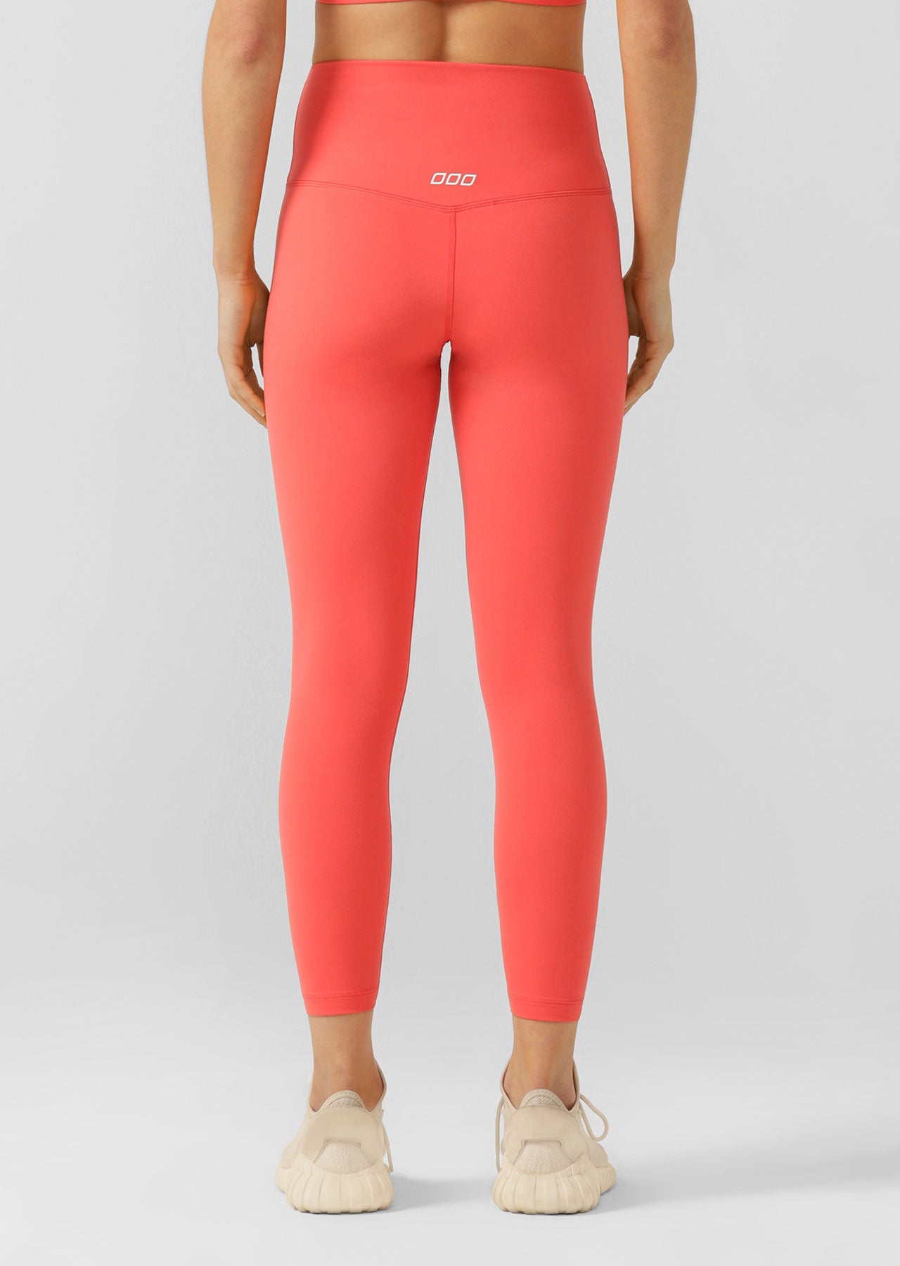 Lorna Jane Hi-Fold Lotus Ankle Biter Leggings - Strawberry