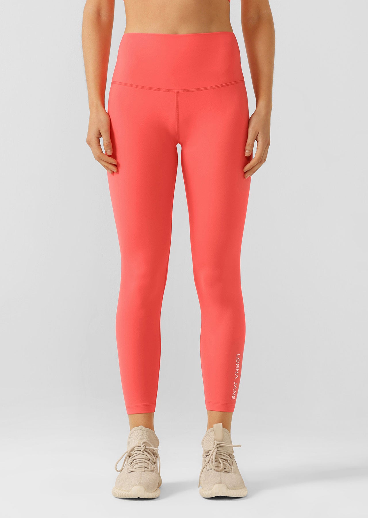 Lorna Jane Hi-Fold Lotus Ankle Biter Leggings - Strawberry