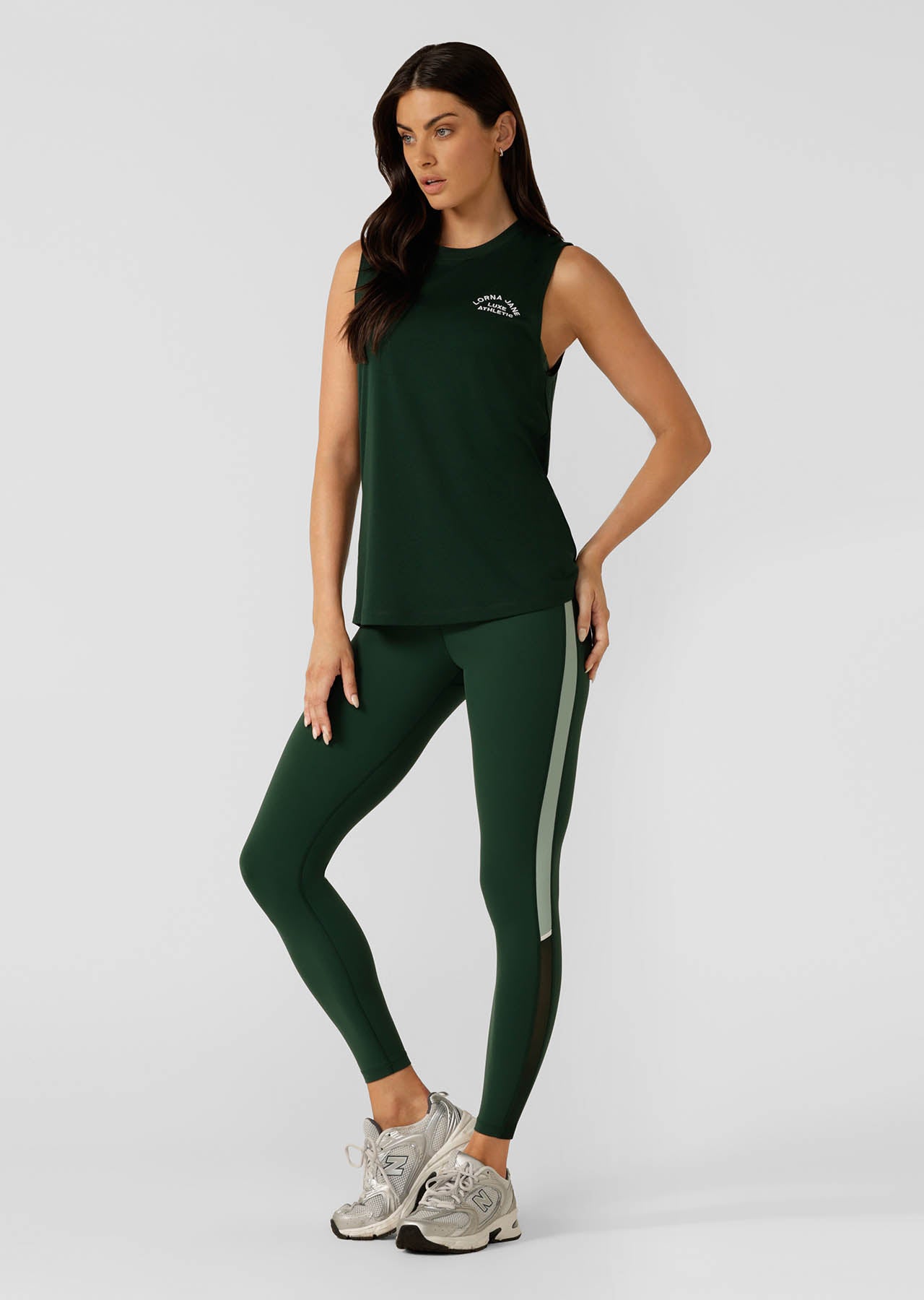 Lorna Jane Lotus Muscle Tank - Dark Green