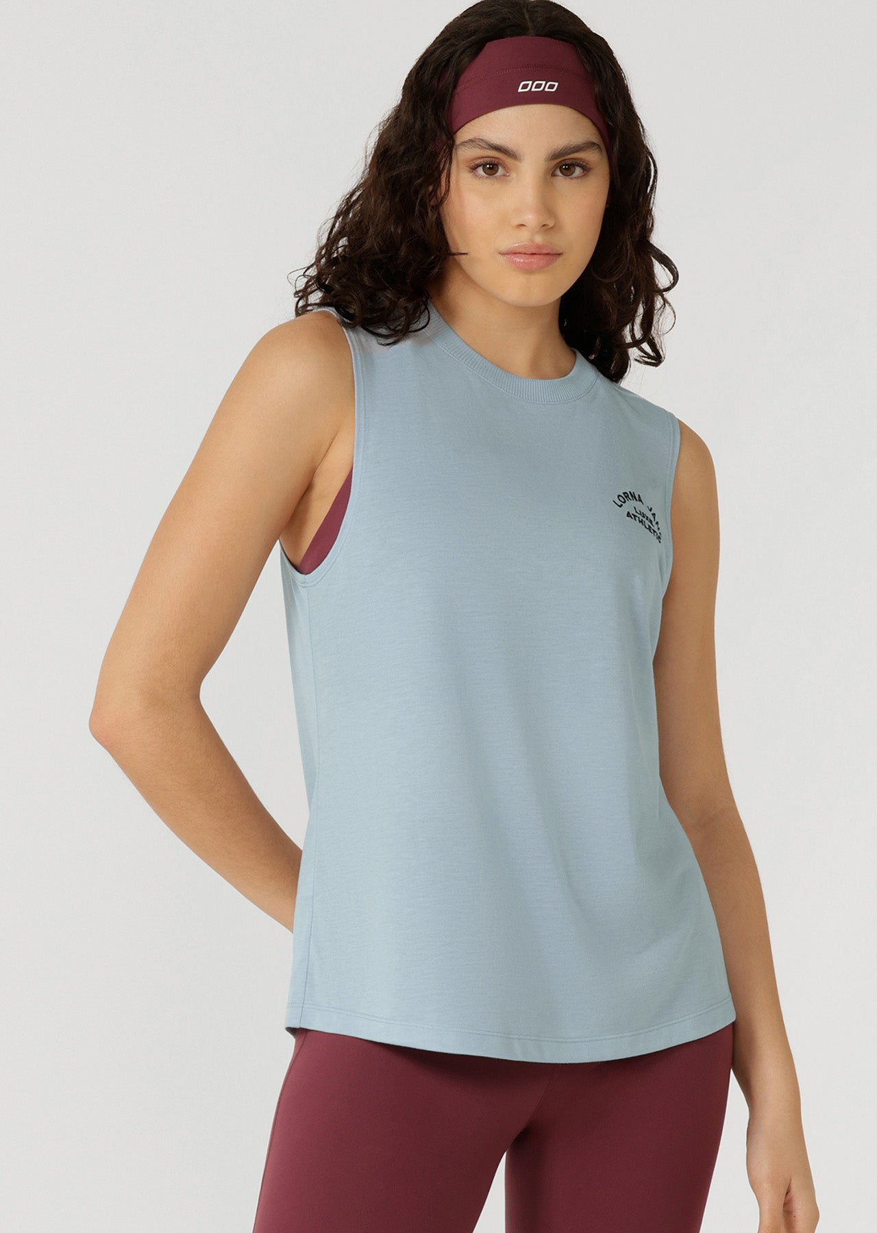 Lorna Jane Lotus Muscle Tank - Light Glacier Blue