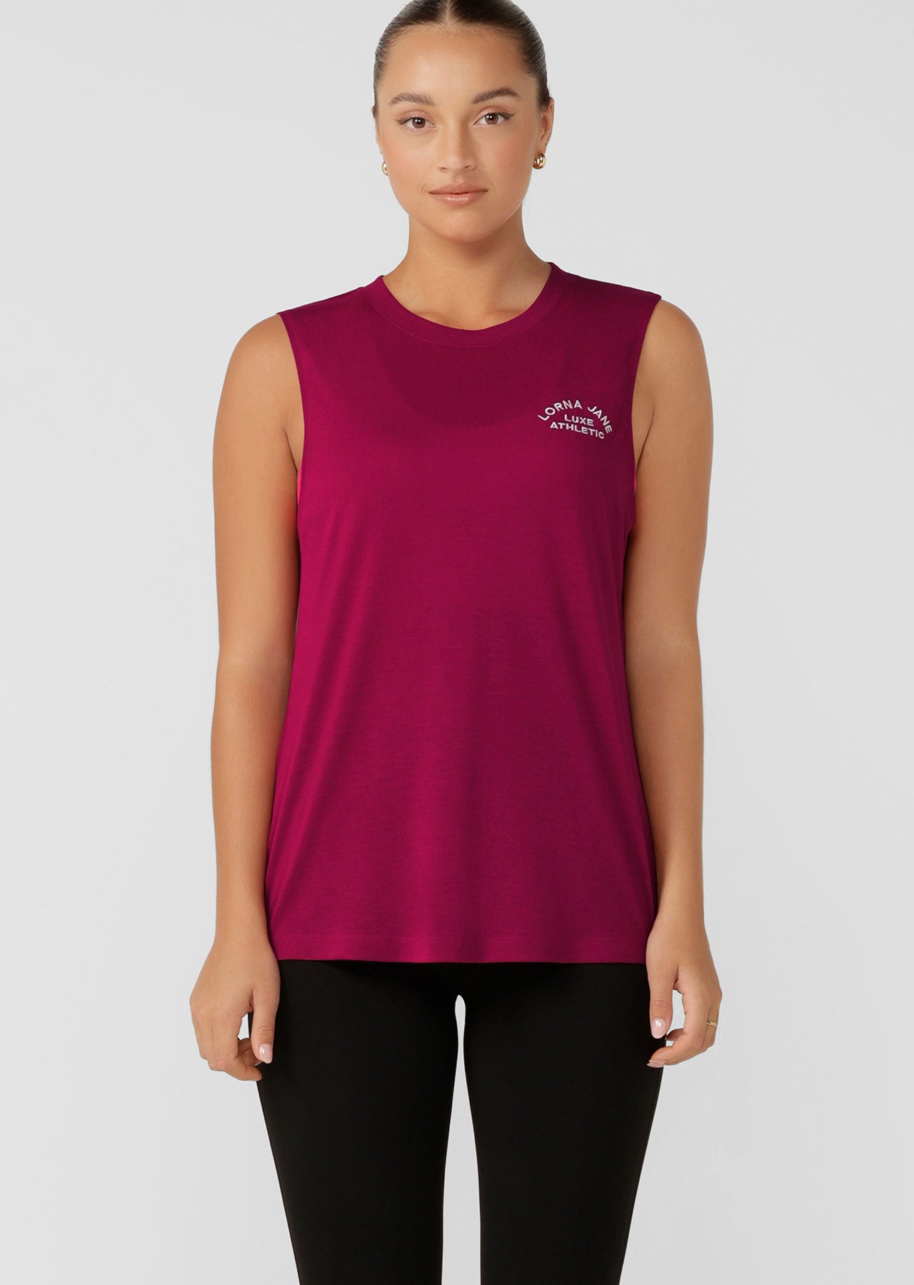 Lorna Jane Lotus Muscle Tank - Persian Rose