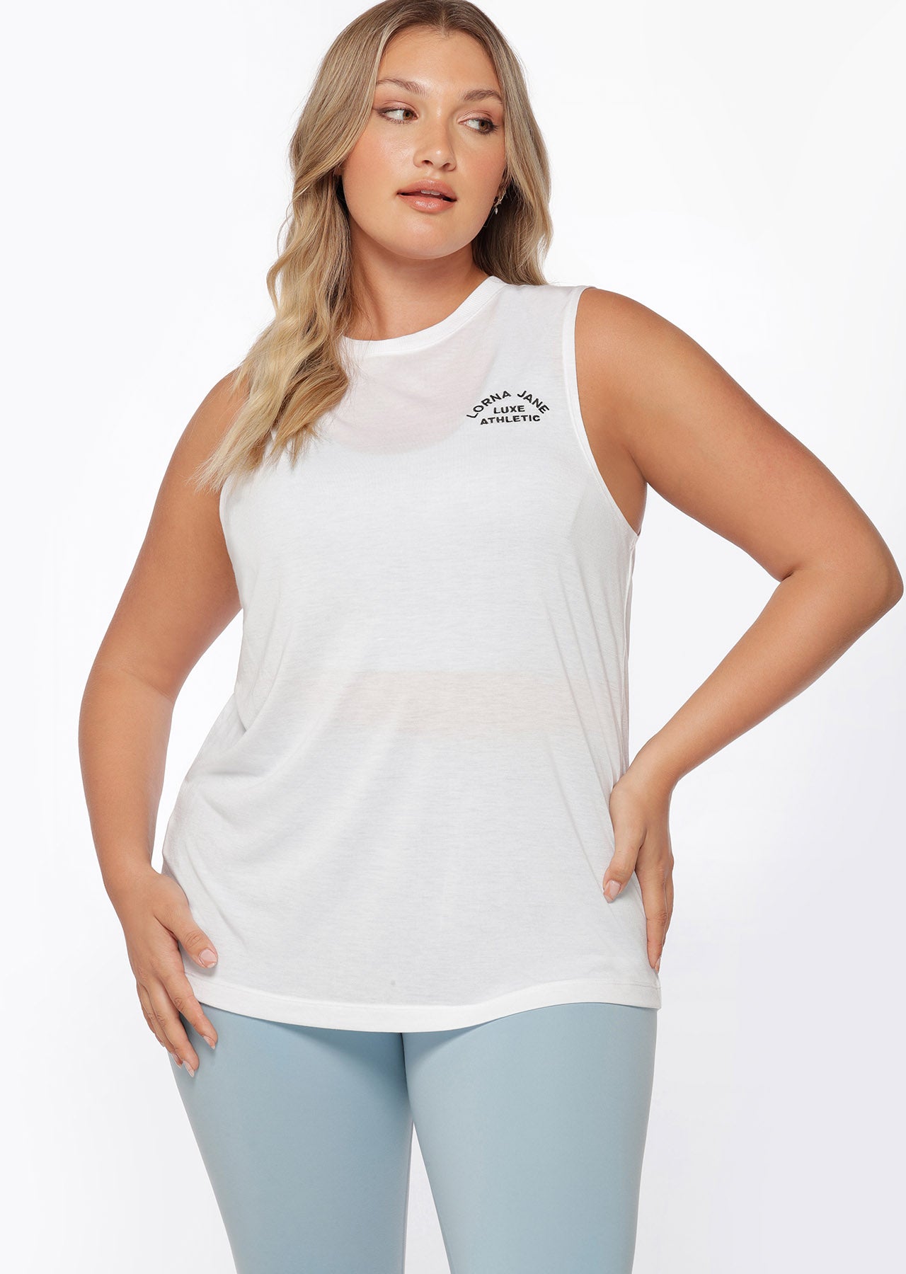 Lorna Jane Lotus Muscle Tank - White