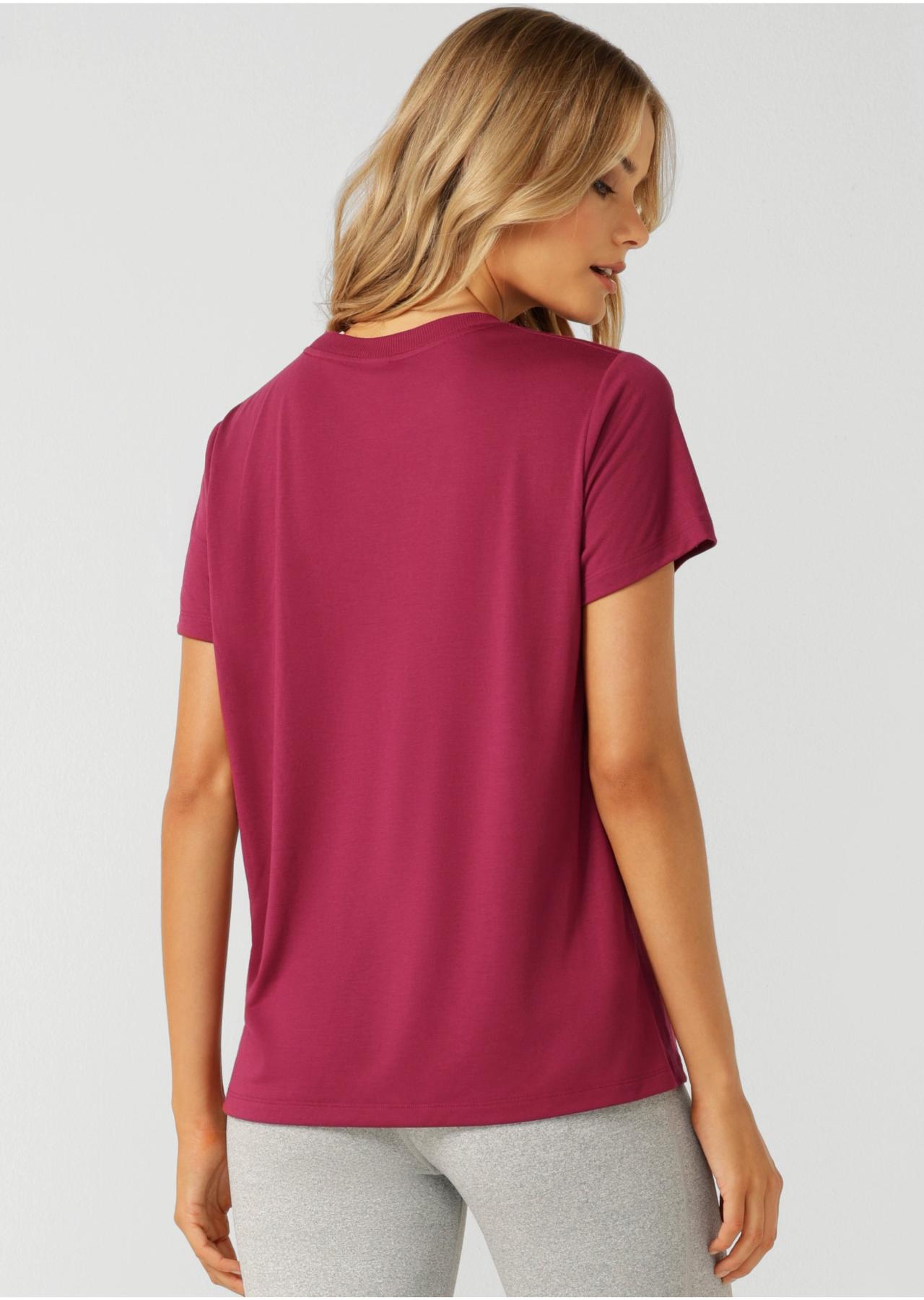 Lorna Jane Lotus T-Shirt - Berry Red