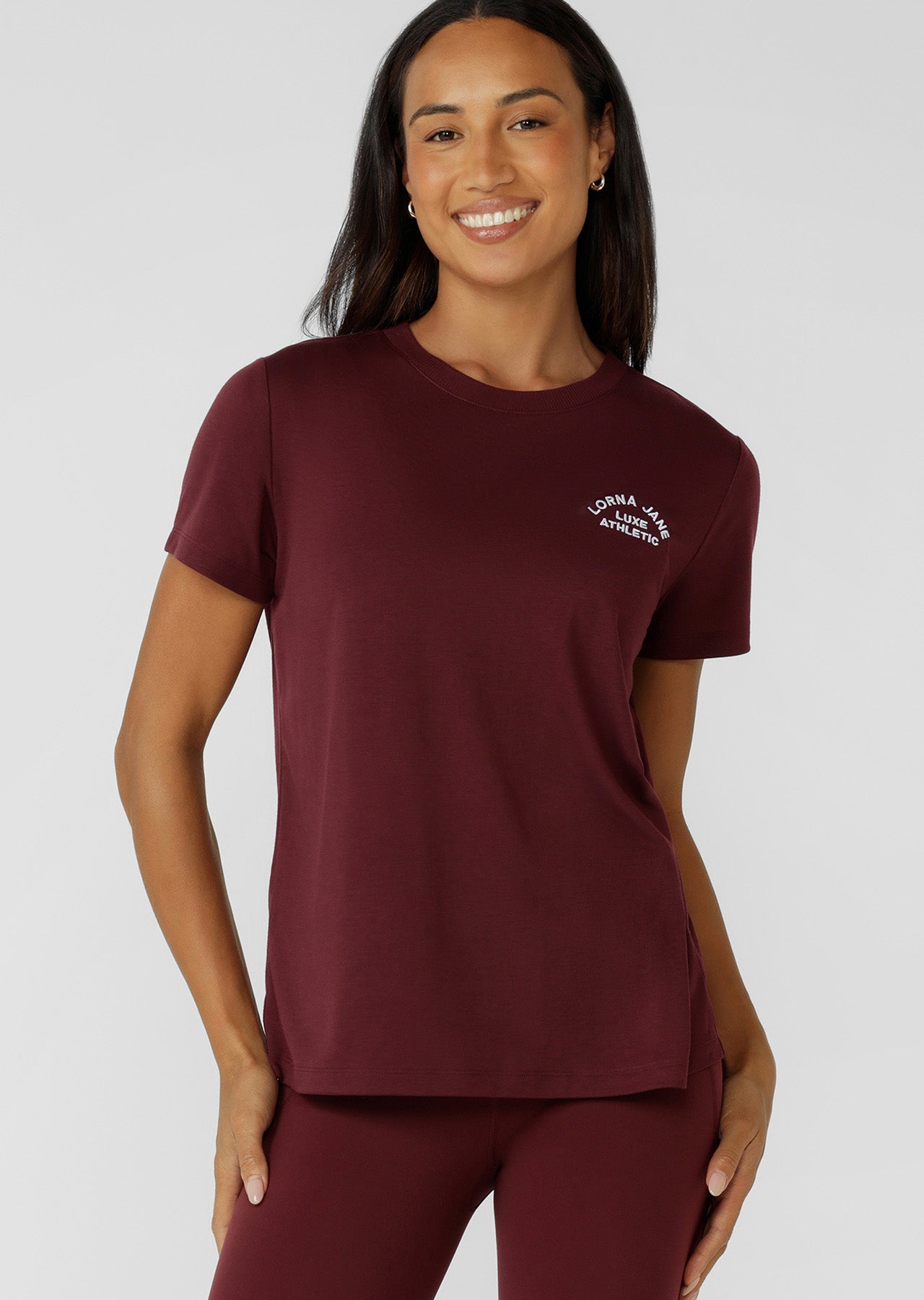 Lorna Jane Lotus T-Shirt - Cranberry
