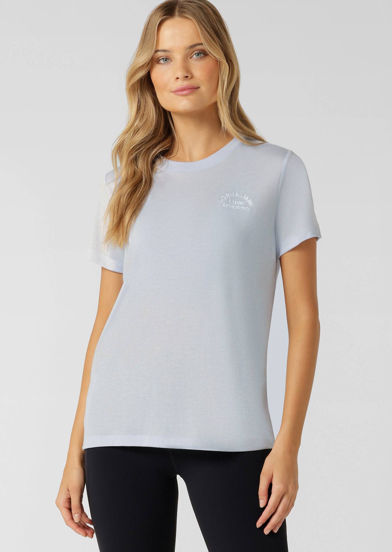 Lorna Jane Lotus T-Shirt - Heather Blue