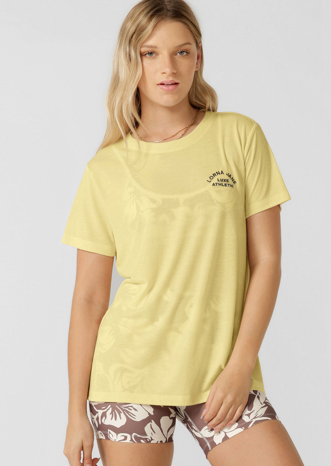 Lorna Jane Lotus T-Shirt - Lemon Cream