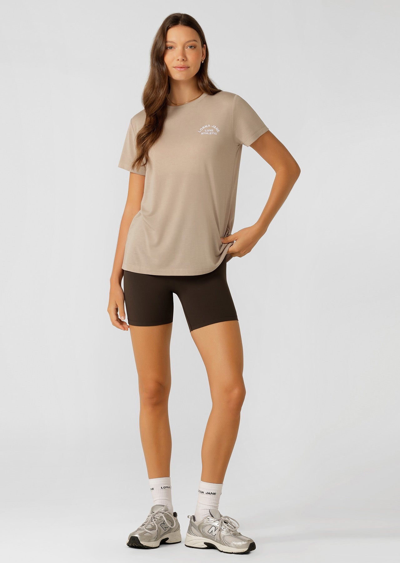 Lorna Jane Lotus T-Shirt - Latte