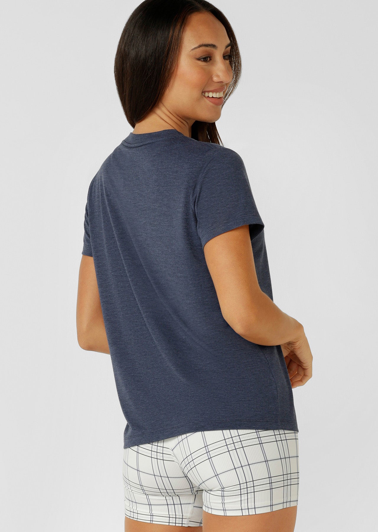 Lorna Jane Lotus T-Shirt - Platinum Navy Marl