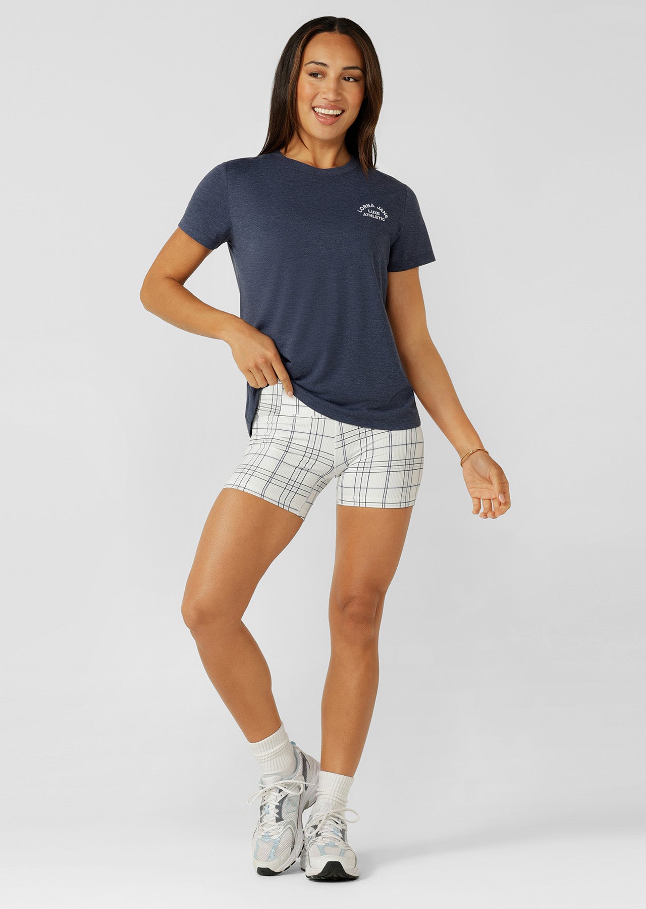 Lorna Jane Lotus T-Shirt - Platinum Navy Marl