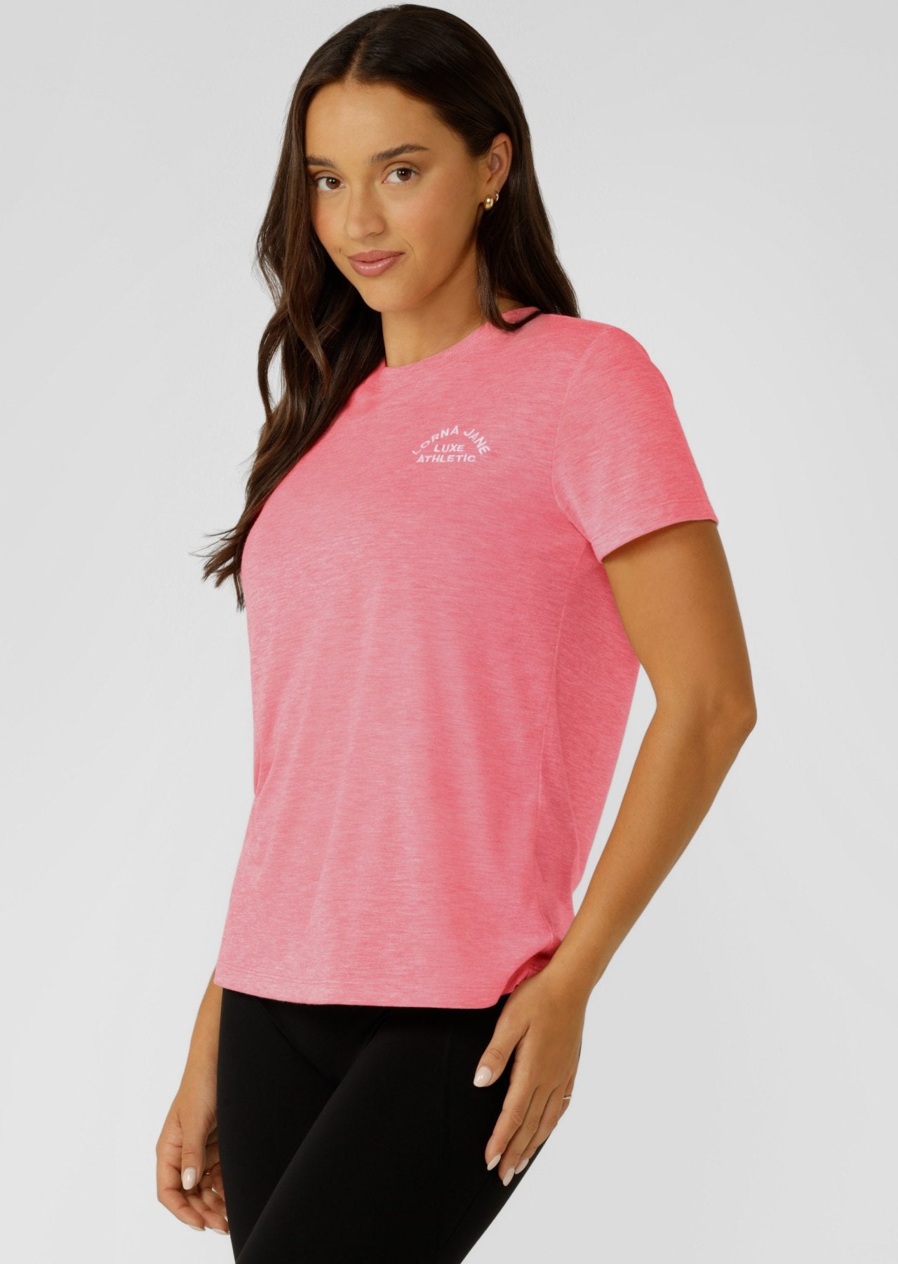 Lorna Jane Lotus T-Shirt - Strawberry Marl