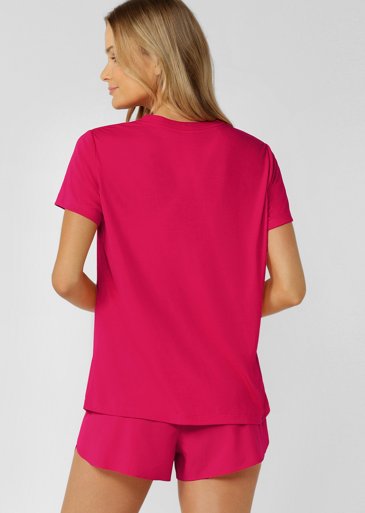 Lorna Jane Lotus T-Shirt - Vivid Pink Marl