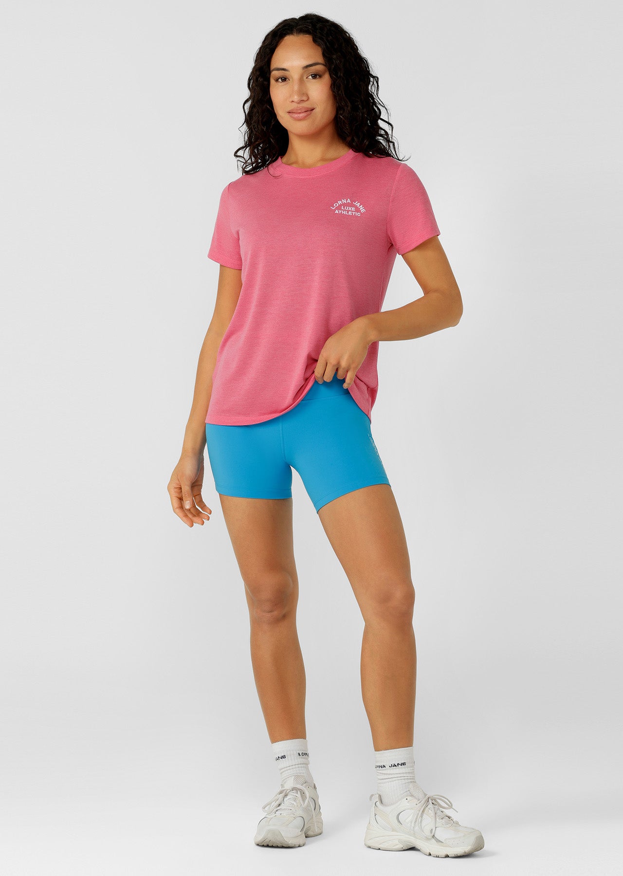 Lorna Jane Lotus T-Shirt - Vivid Pink Marl