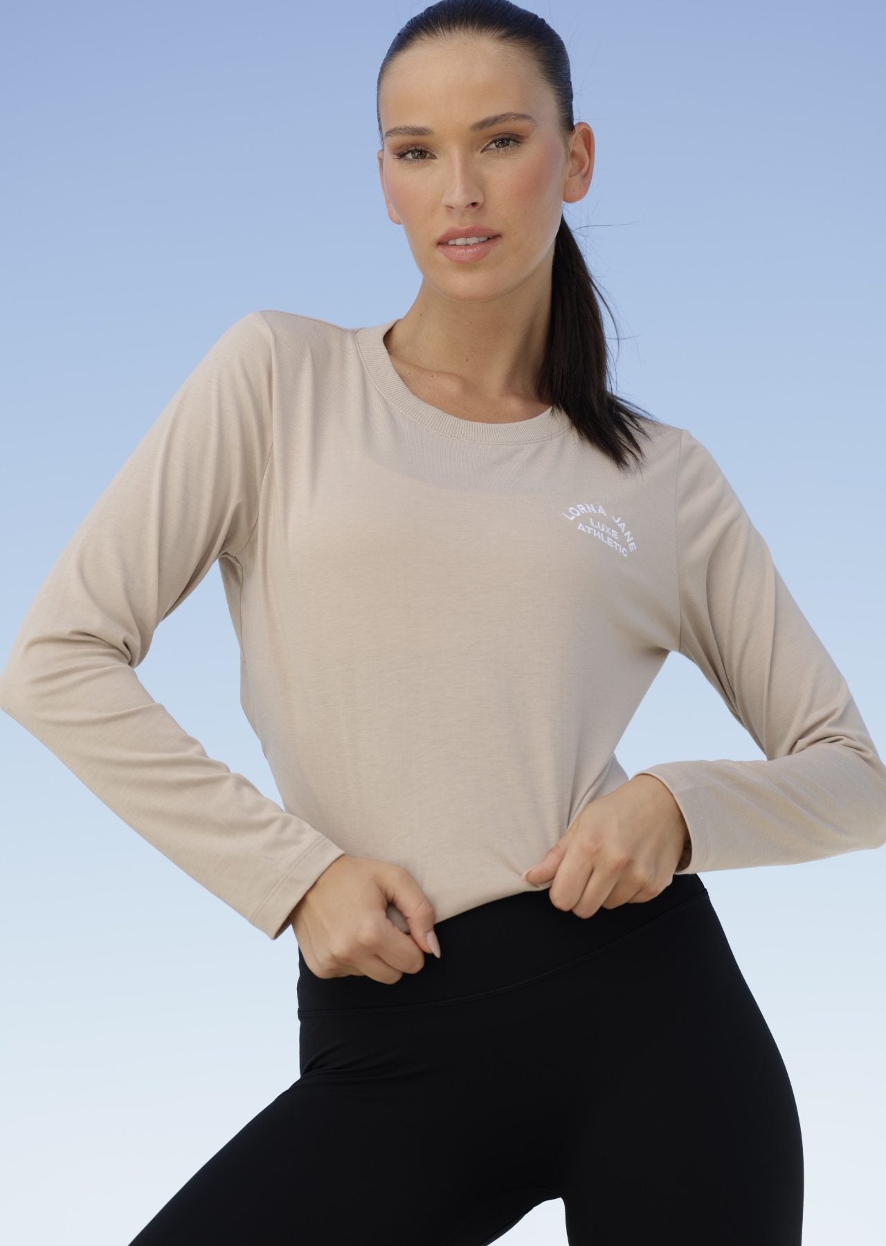 Lorna Jane Lotus Long Sleeve Top - Latte