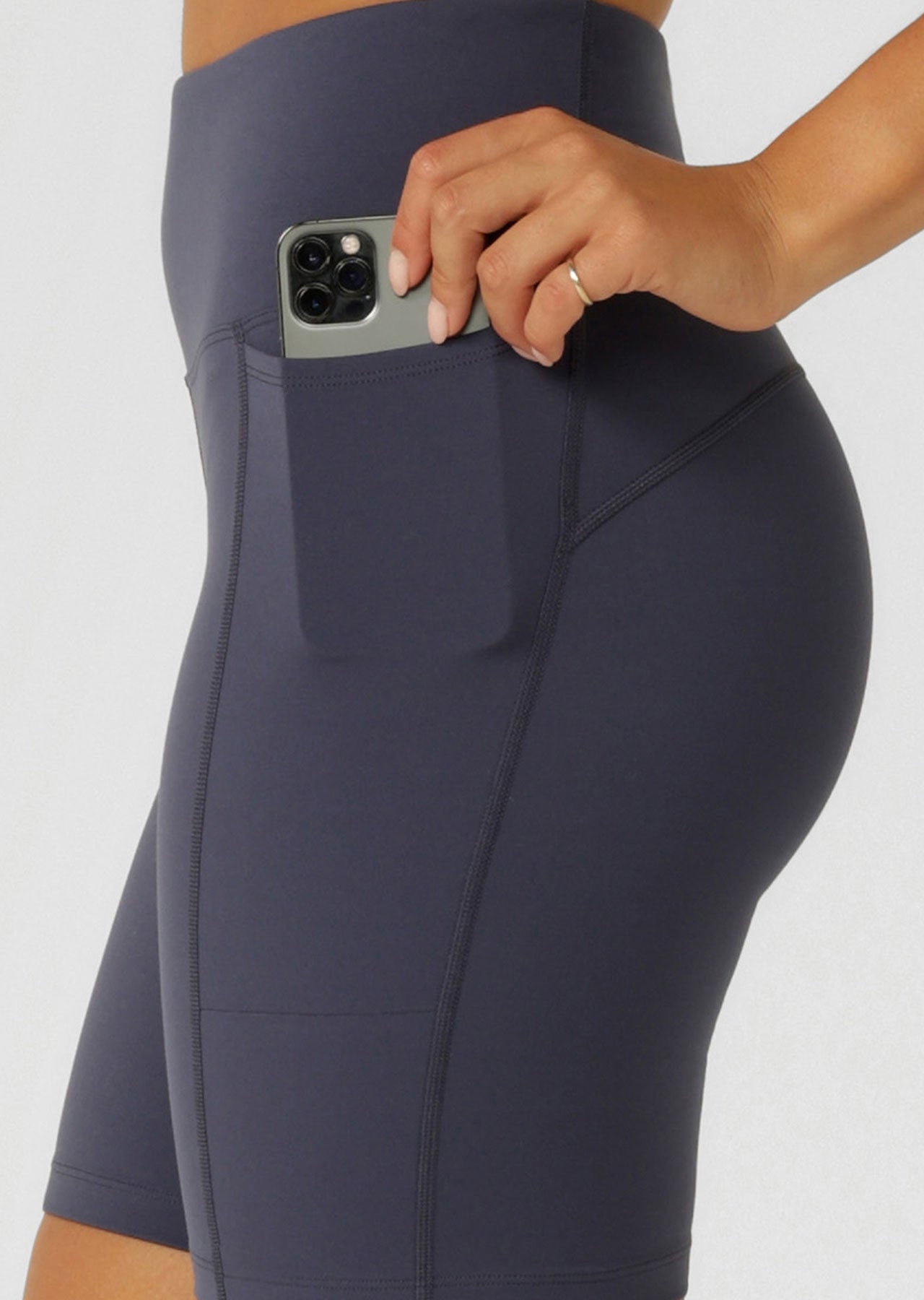 Lorna Jane Amy Phone Pocket Tech Bike Shorts - Ash Blue