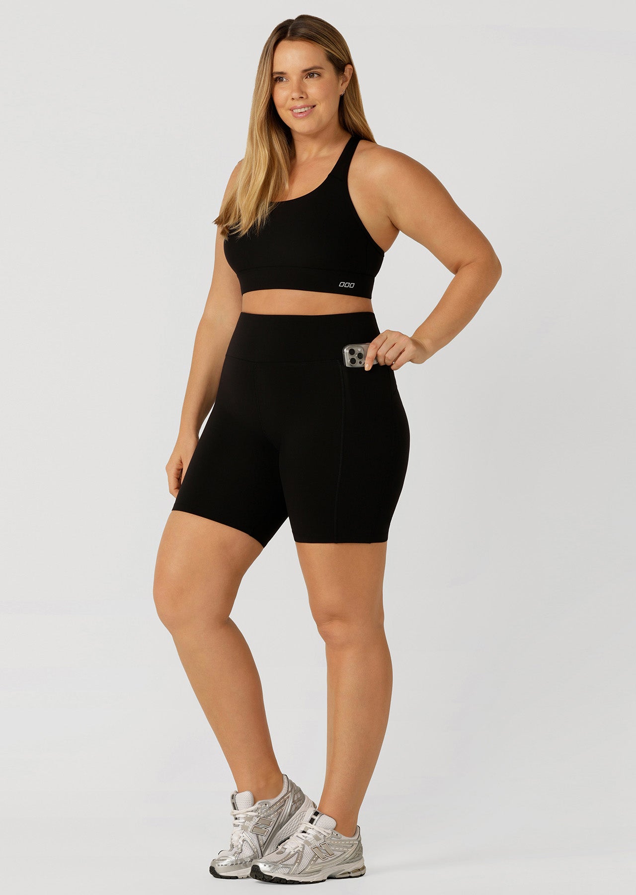 Lorna Jane Amy Phone Pocket Tech Bike Shorts - Black