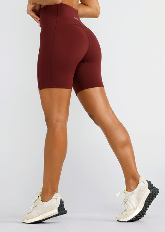 Lorna Jane Amy Phone Pocket Tech Bike Shorts - Maroon