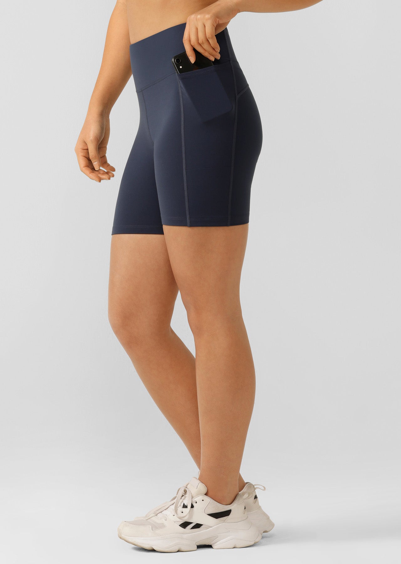 Lorna Jane Amy Phone Pocket Tech Bike Shorts - Platinum Navy