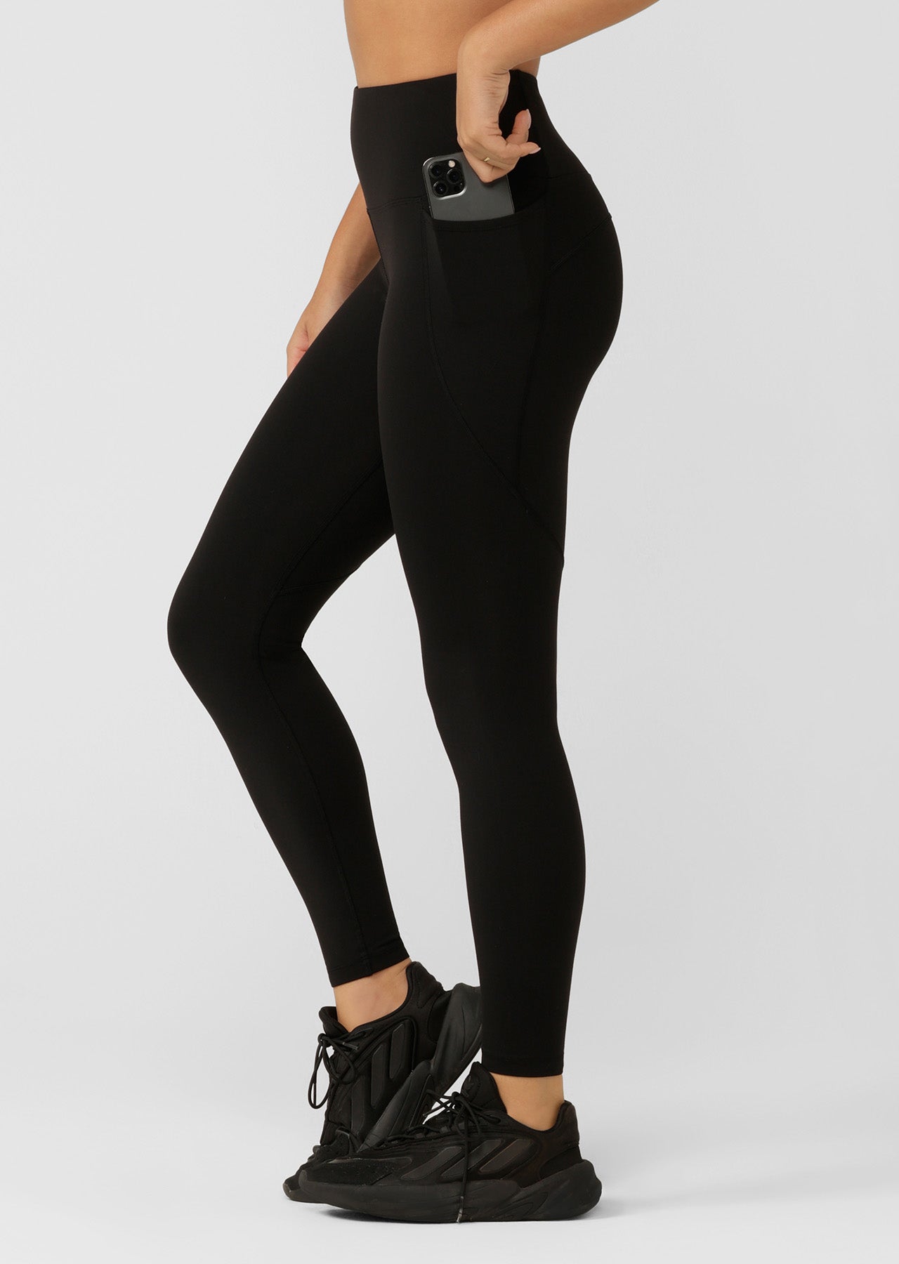 Lorna Jane Amy Phone Pocket Tech Ankle Biter Leggings - Black