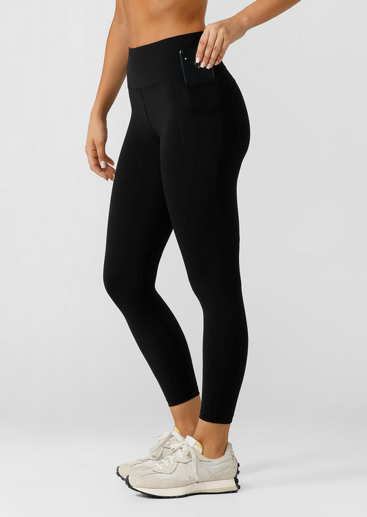 Lorna Jane Amy Phone Pocket Tech Ankle Biter Leggings - Recycled Black