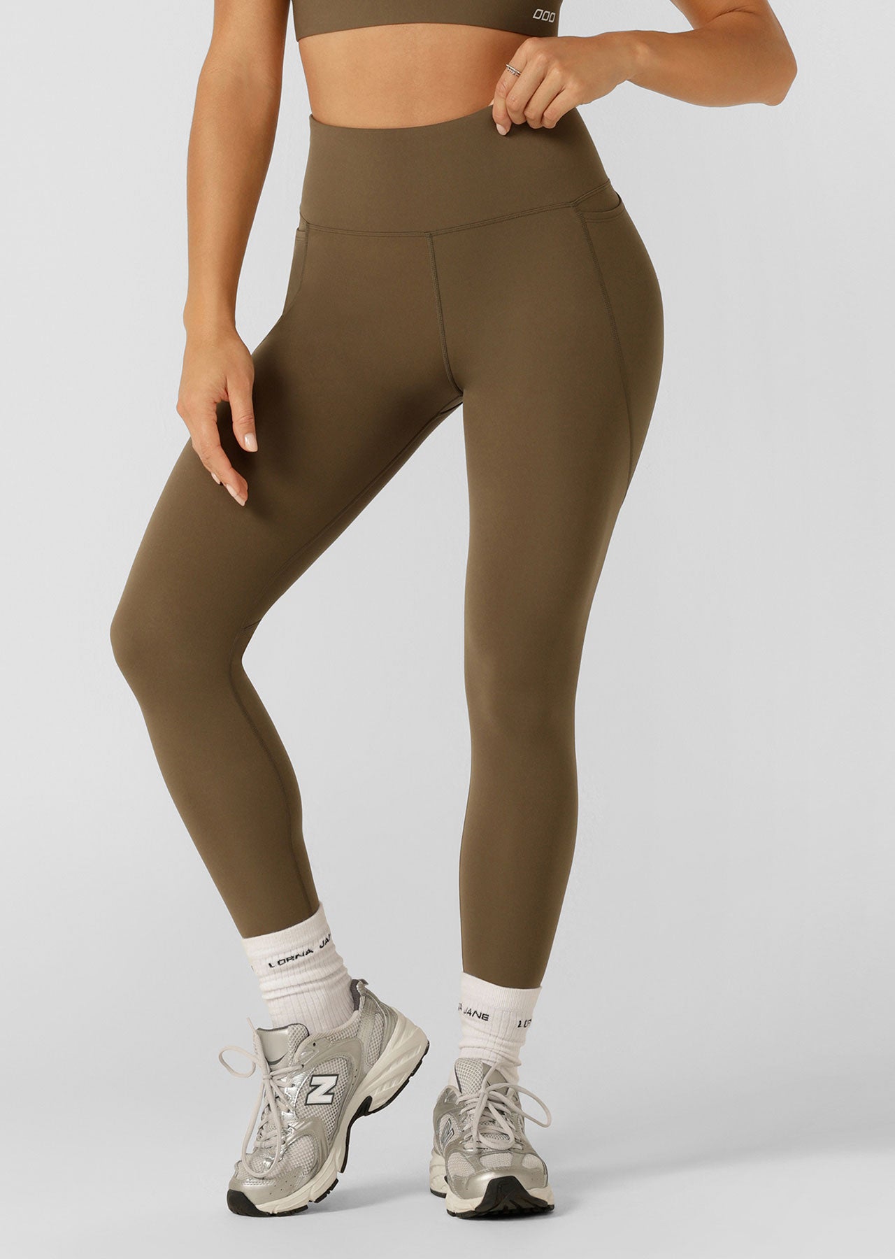 Lorna Jane Amy Phone Pocket Tech Ankle Biter Leggings - Hazel