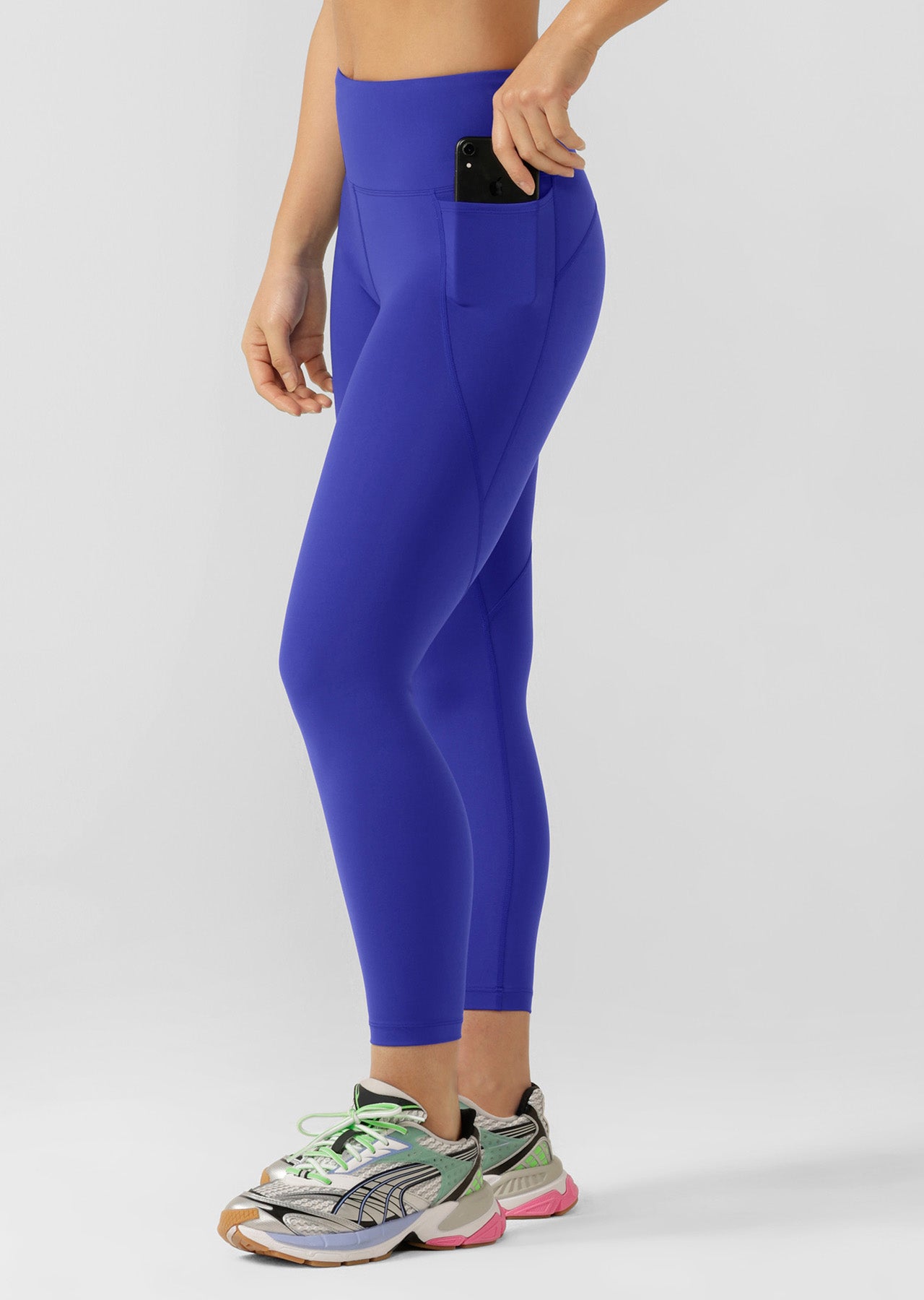Lorna Jane Amy Phone Pocket Tech Ankle Biter Leggings - Magnetic Blue