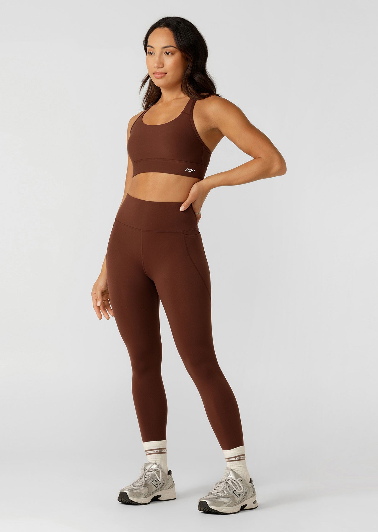 Lorna Jane Amy Phone Pocket Tech Ankle Biter Leggings - Truffle