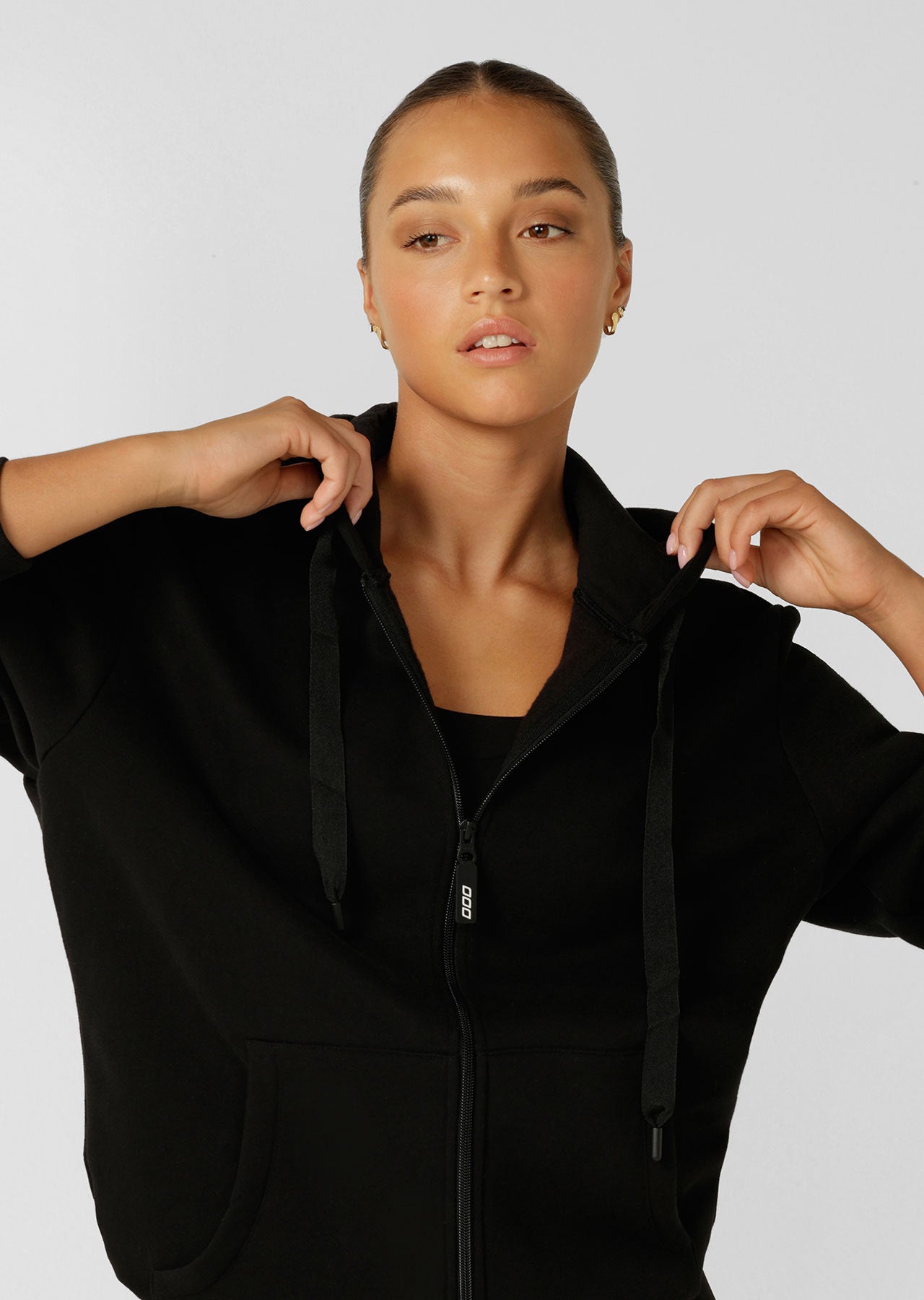 Lorna Jane Fleece Zip Thru Hoodie - Black