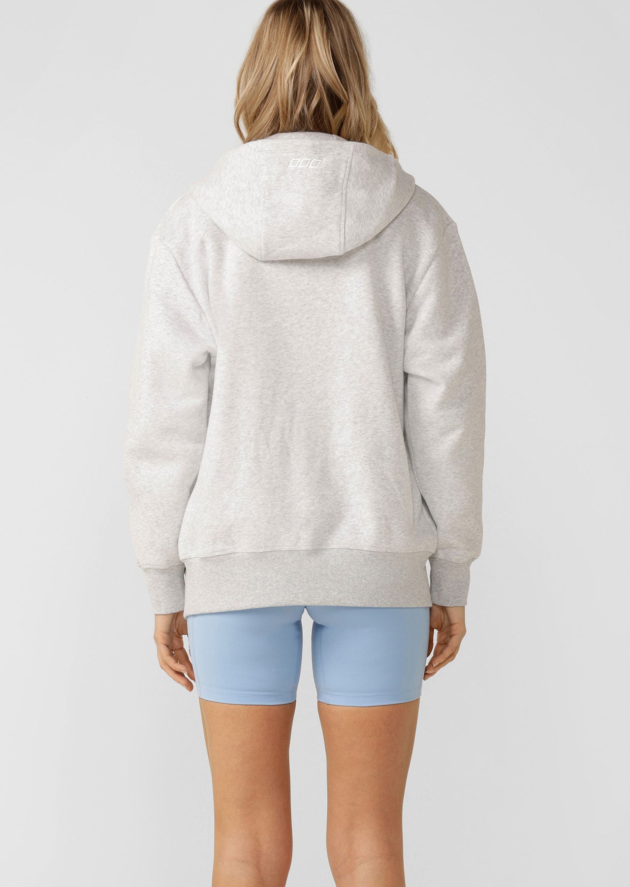 Lorna Jane Fleece Zip Thru Hoodie - Light Grey Marl