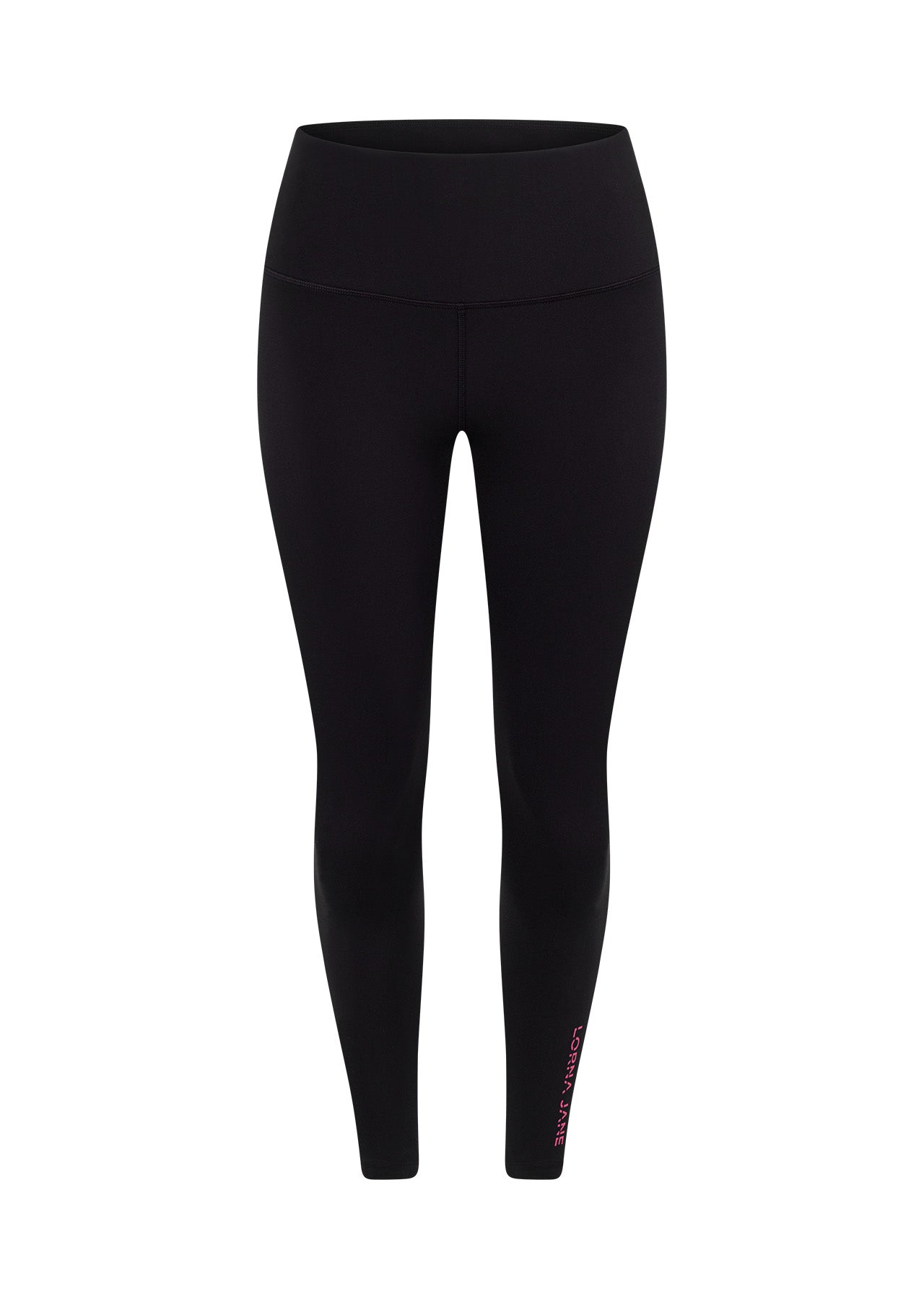 Lorna Jane Lotus No Chafe Ankle Biter Leggings - Black/Neon Raspberry