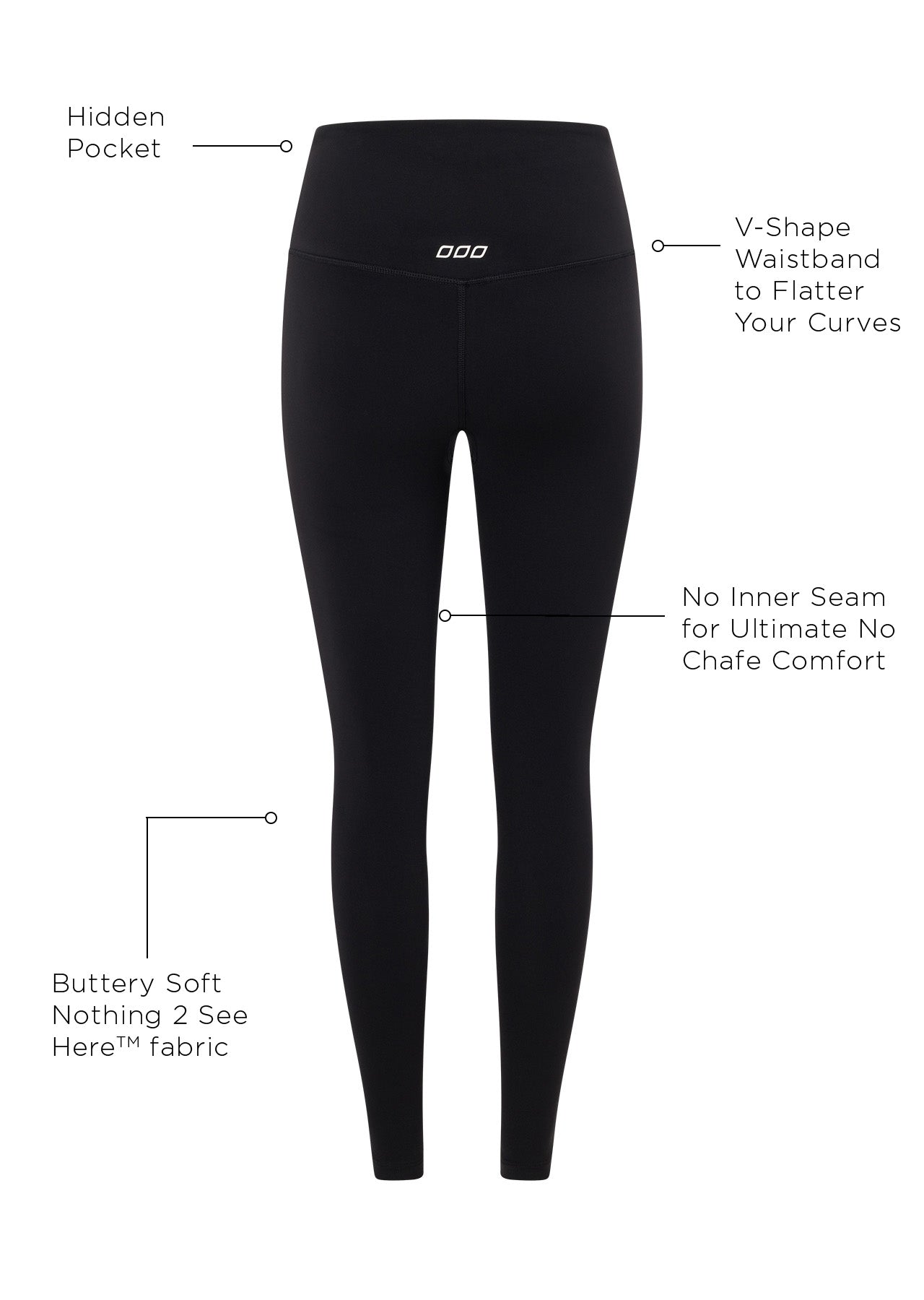 Lorna Jane Lotus No Chafe Ankle Biter Leggings - Black