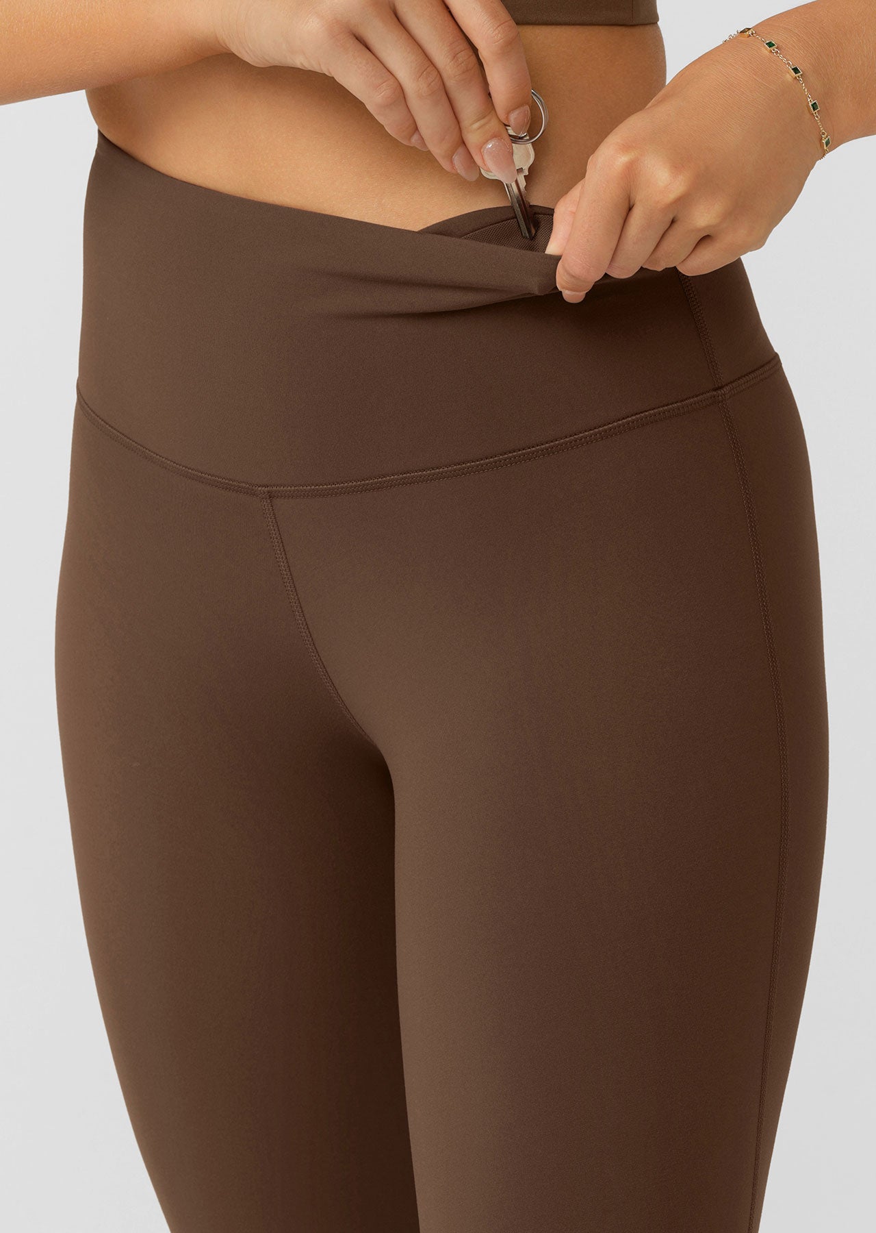 Lorna Jane Lotus No Chafe Ankle Biter Leggings - Chocolate