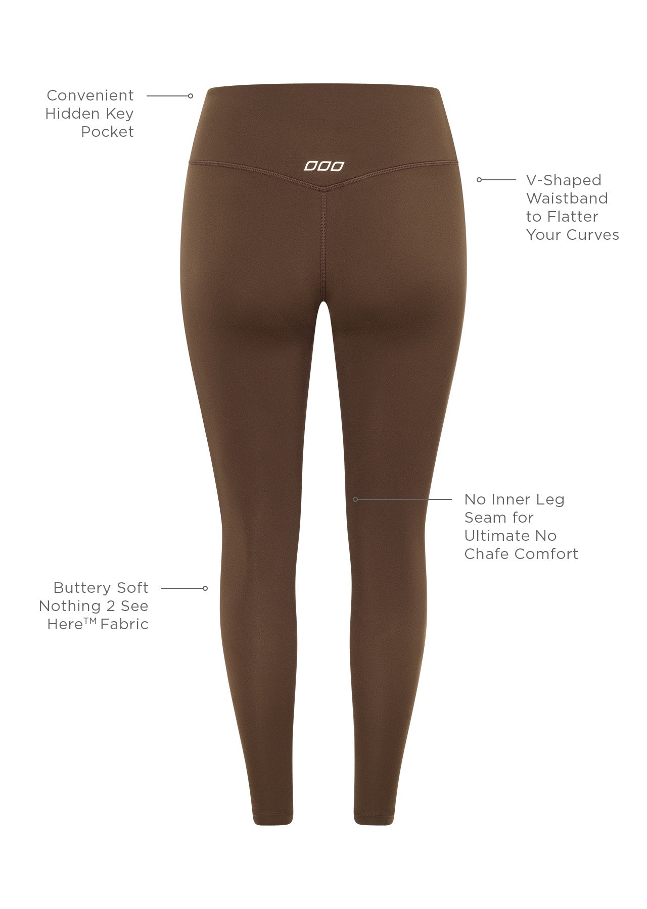 Lorna Jane Lotus No Chafe Ankle Biter Leggings - Chocolate