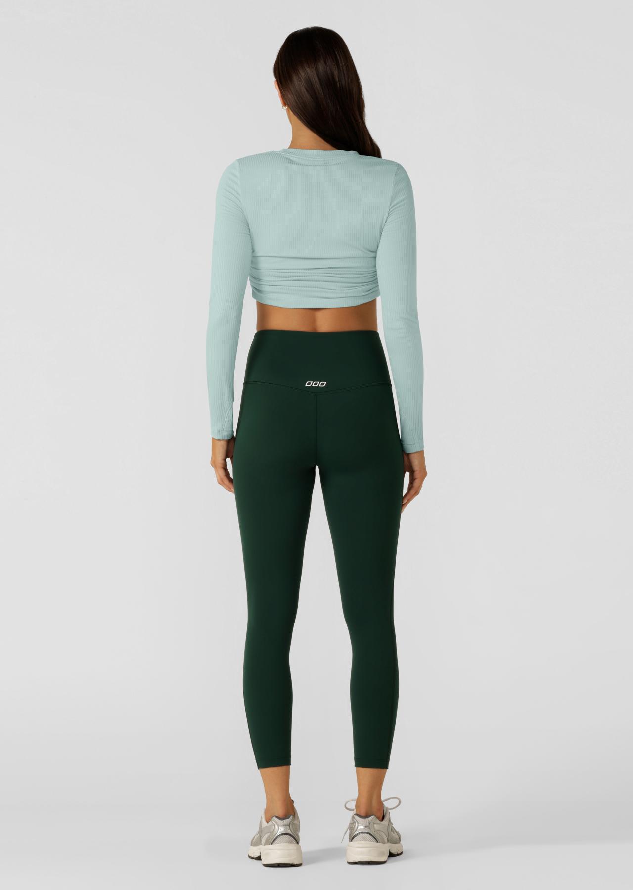 Lorna Jane Lotus No Chafe Ankle Biter Leggings - Dark Green