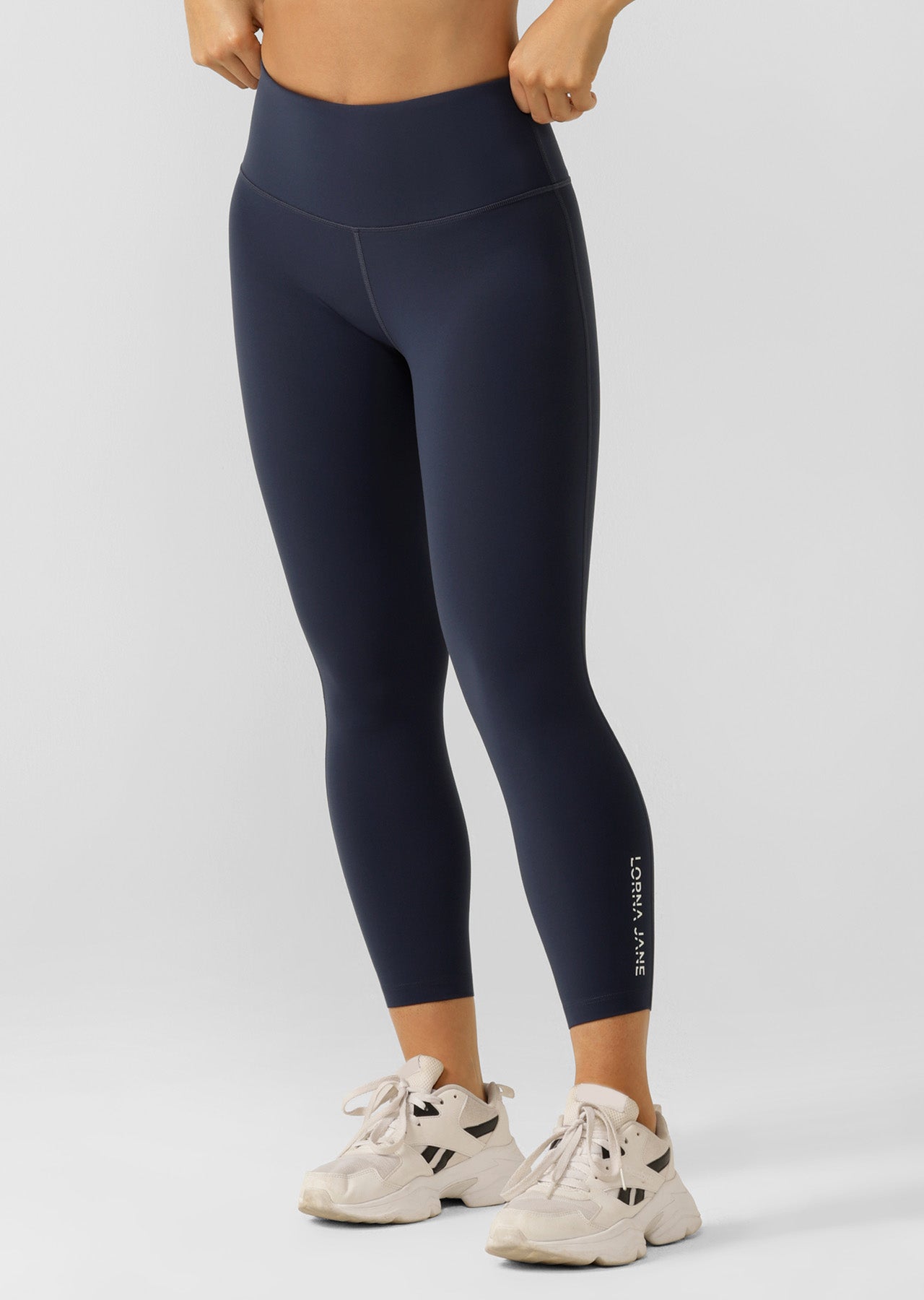 Lorna Jane Lotus No Chafe Ankle Biter Leggings - Platinum Navy