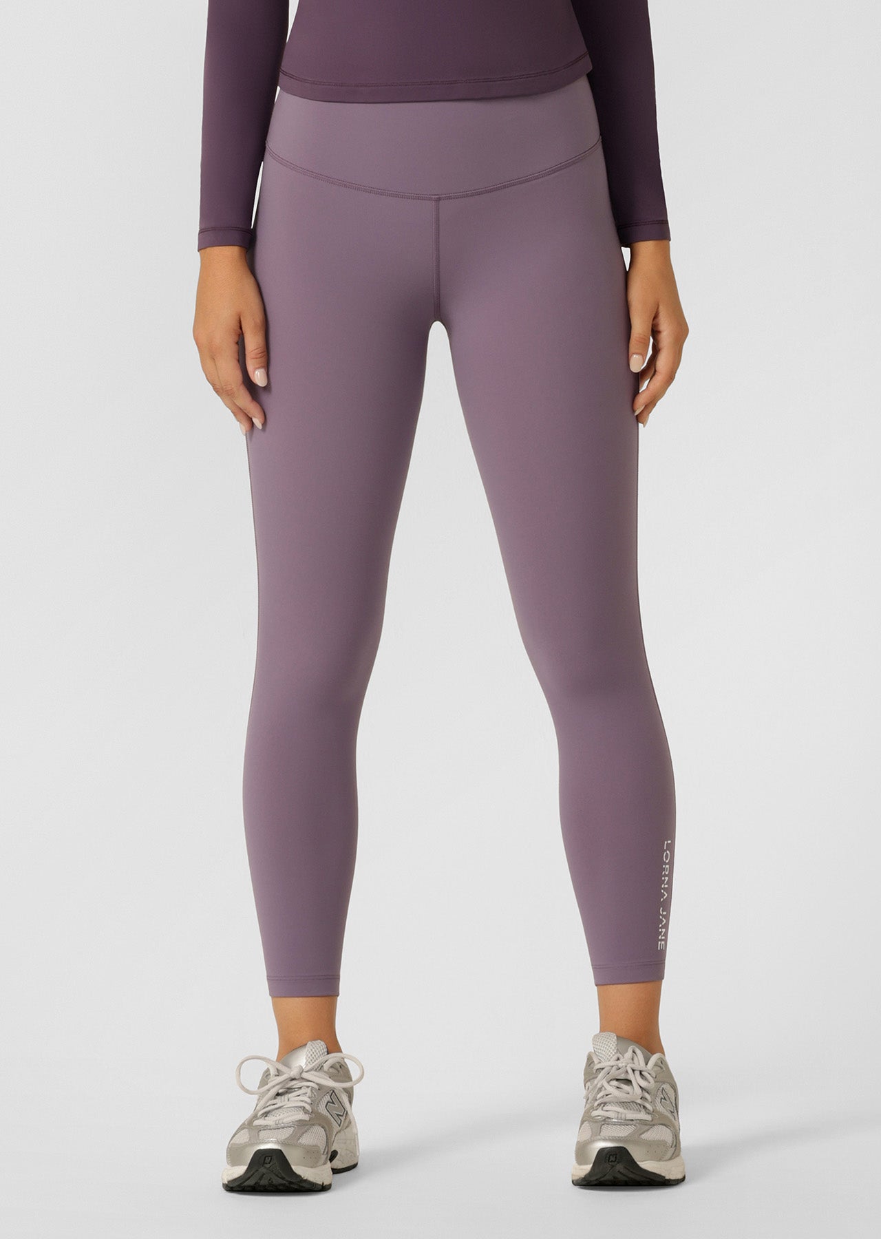 Lorna Jane Lotus No Chafe Ankle Biter Leggings - Purple Dusk