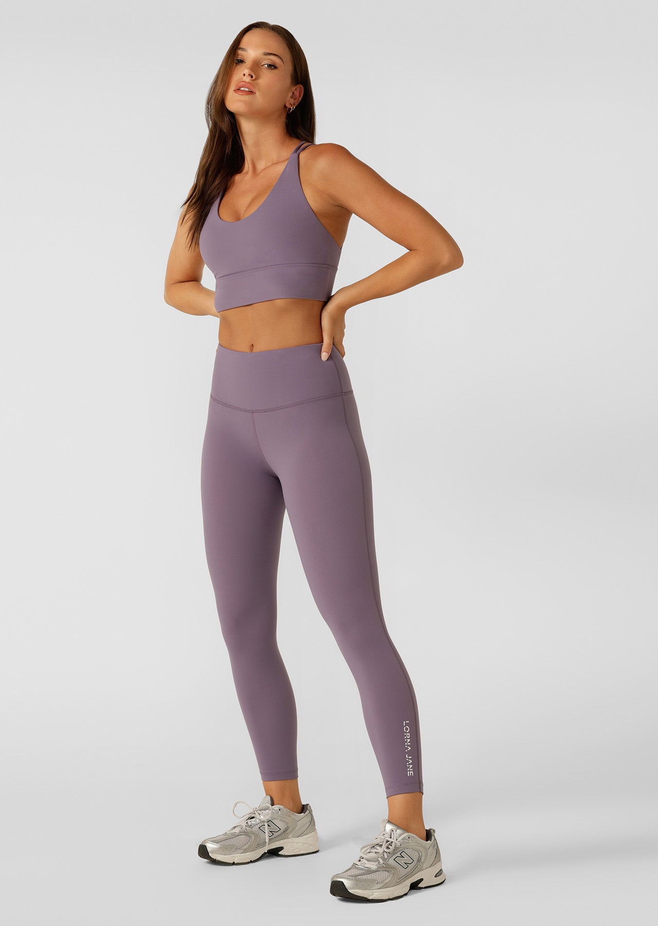 Lorna Jane Lotus No Chafe Ankle Biter Leggings - Purple Dusk