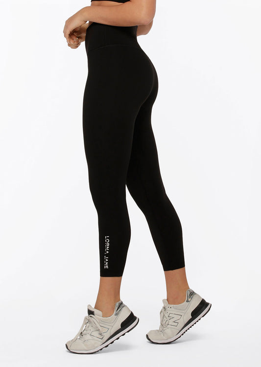 Lorna Jane Hi-Fold Lotus Ankle Biter Leggings - Black