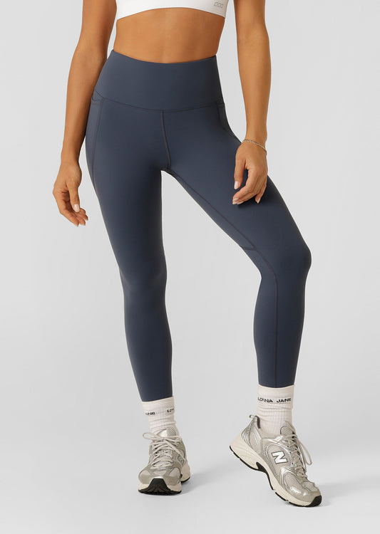 Lorna Jane Amy Thermal Phone Pocket Ankle Biter Leggings - Ash Blue