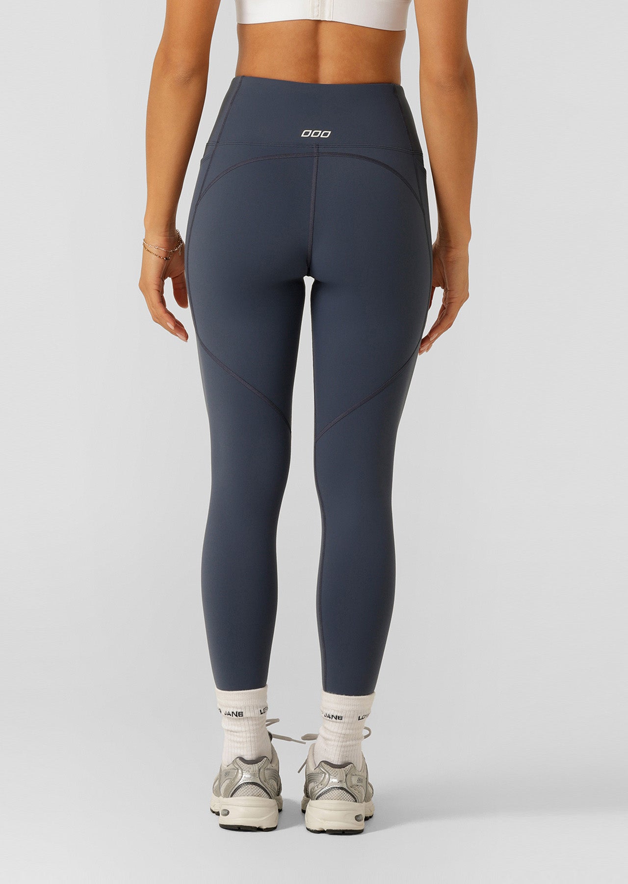 Lorna Jane Amy Thermal Phone Pocket Ankle Biter Leggings - Ash Blue