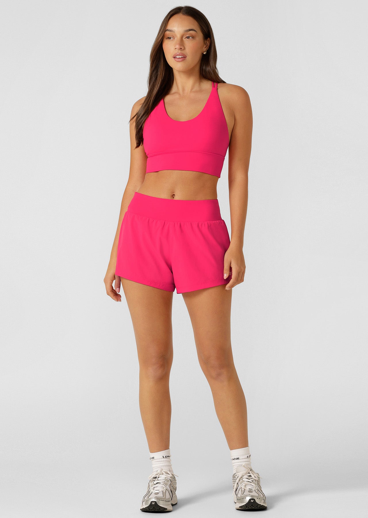 Lorna Jane Amy Stretch & Stride Pocket Run Shorts - Neon Raspberry