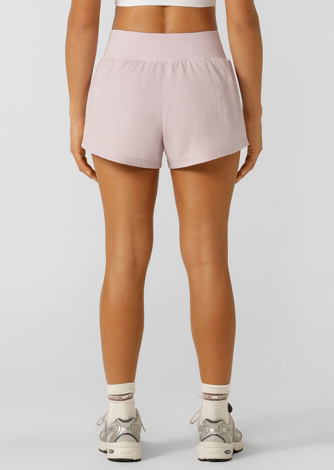 Lorna Jane Amy Stretch & Stride Pocket Run Shorts - Pale Orchid Lilac