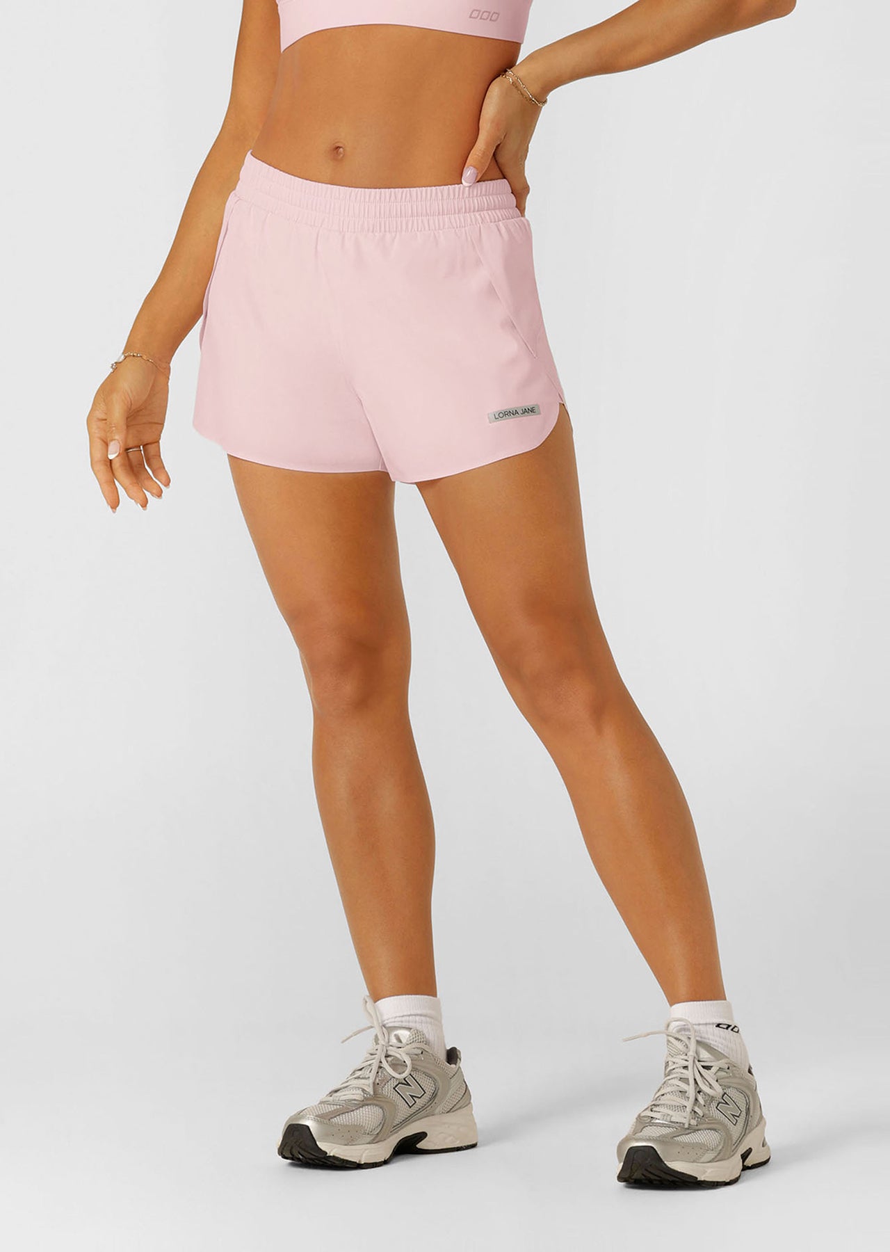 Lorna Jane Lightspeed Phone Pocket Run Shorts - Pale Peony