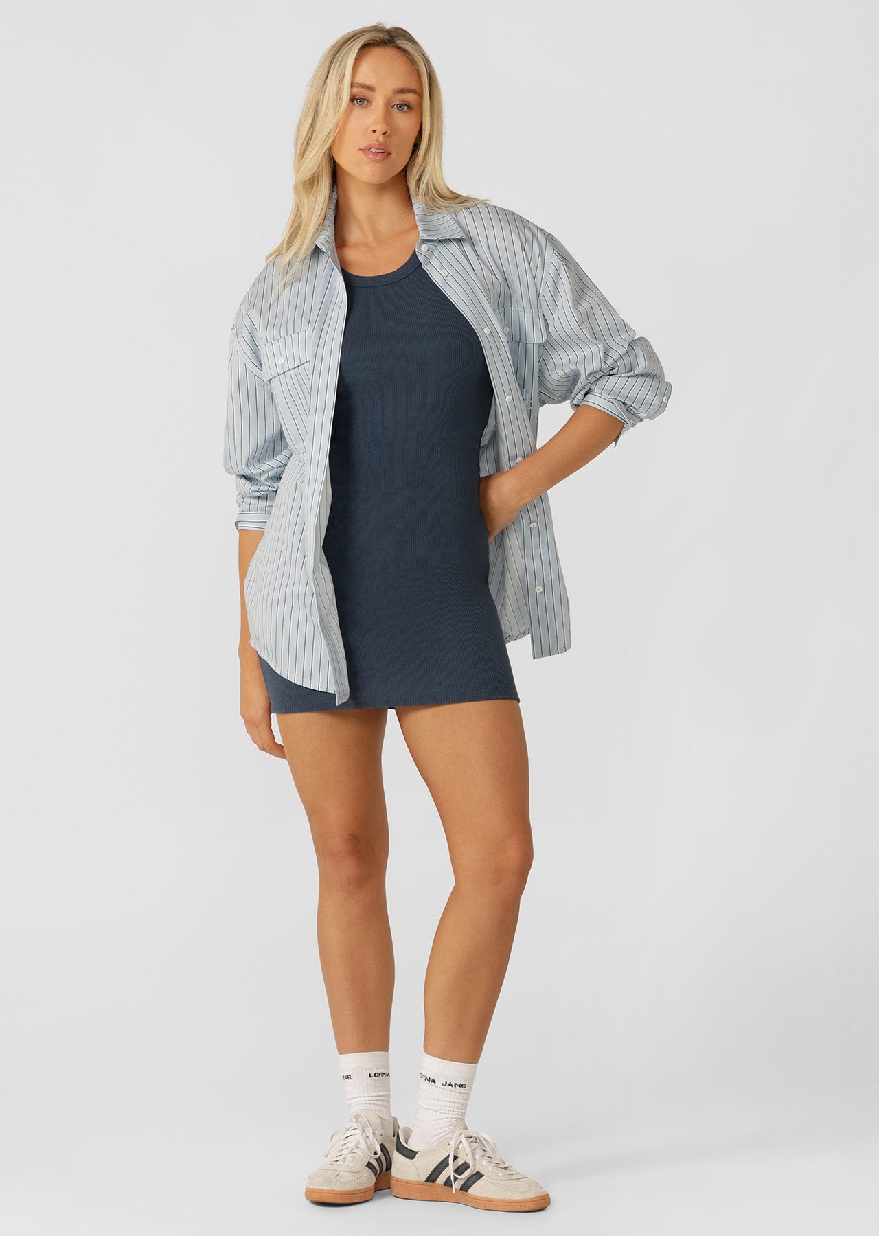 Lorna Jane On The Move Rib Tank Dress - Academy Blue