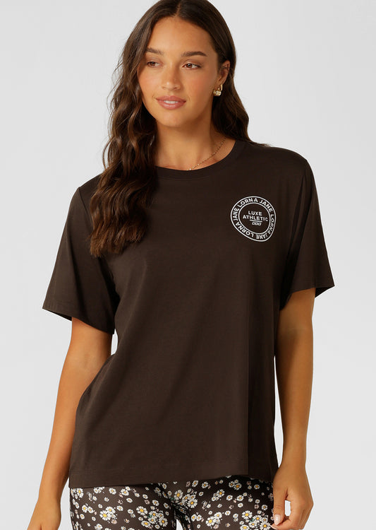 Lorna Jane Lotus Relaxed Tee - Volcano