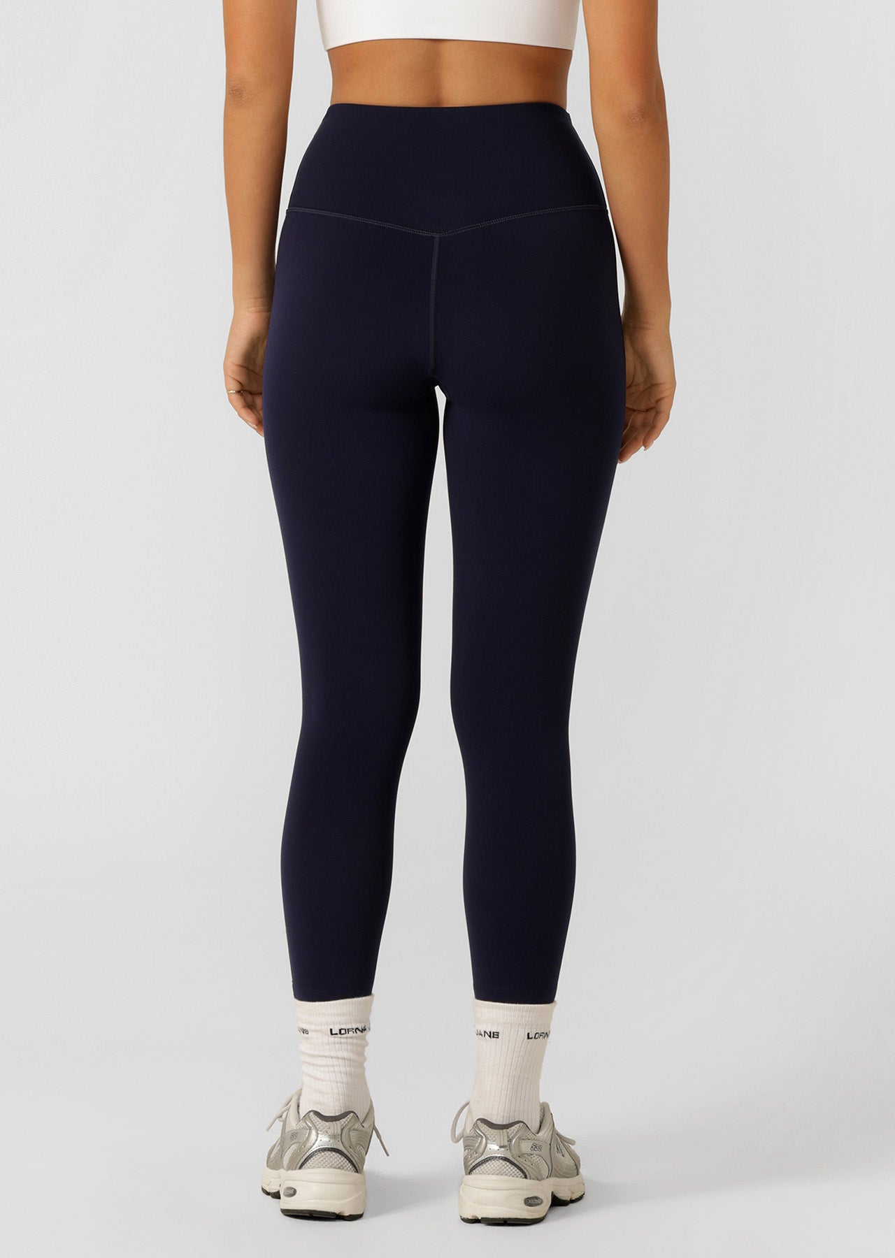 Lorna Jane Lotus No Chafe Phone Pocket Ankle Biter Leggings - French Navy