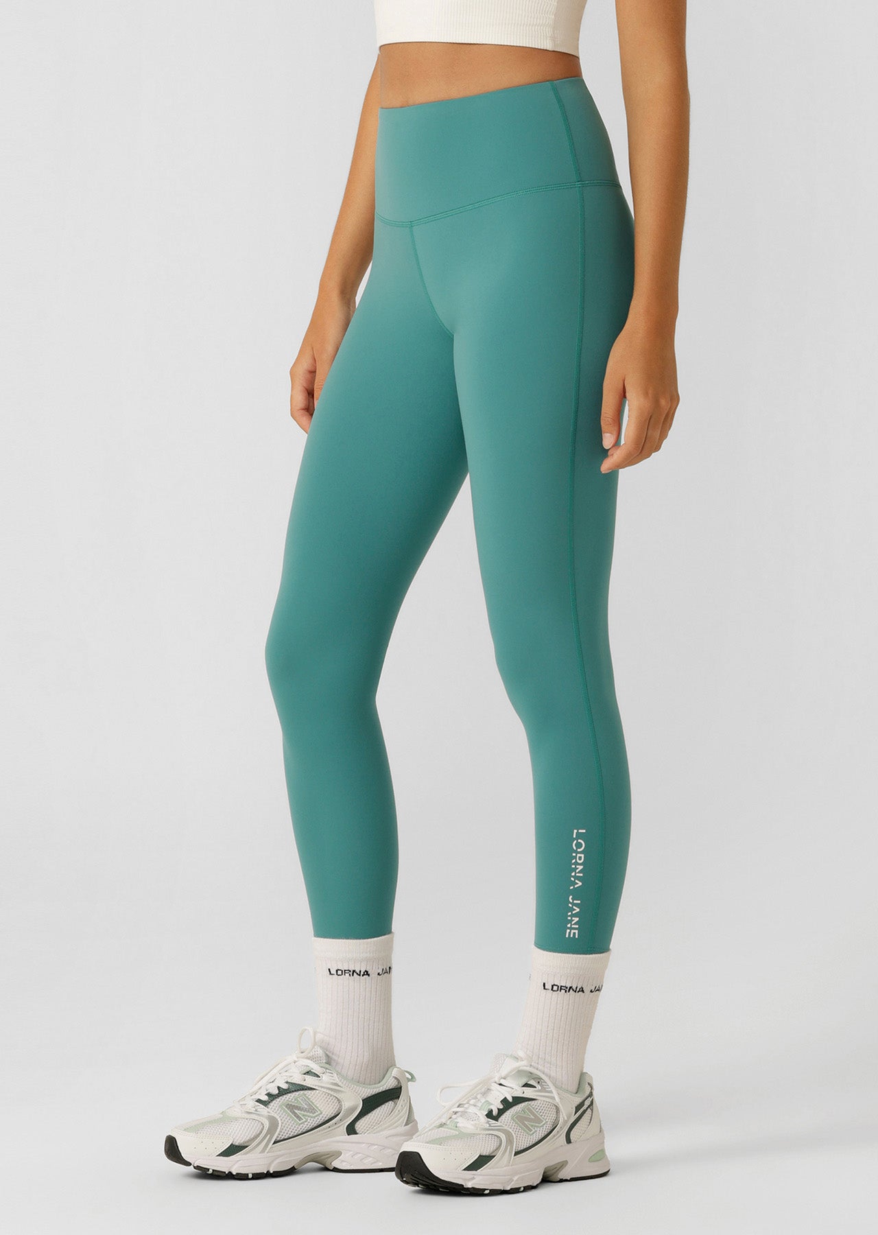 Lorna Jane Lotus No Chafe Phone Pocket Ankle Biter Leggings - Jewel
