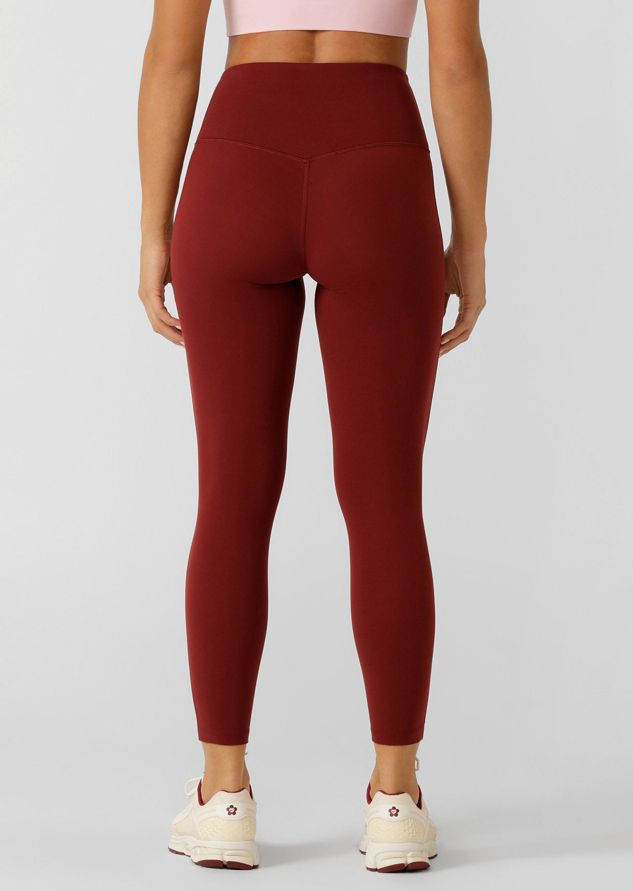 Lorna Jane Lotus No Chafe Phone Pocket Ankle Biter Leggings - Merlot