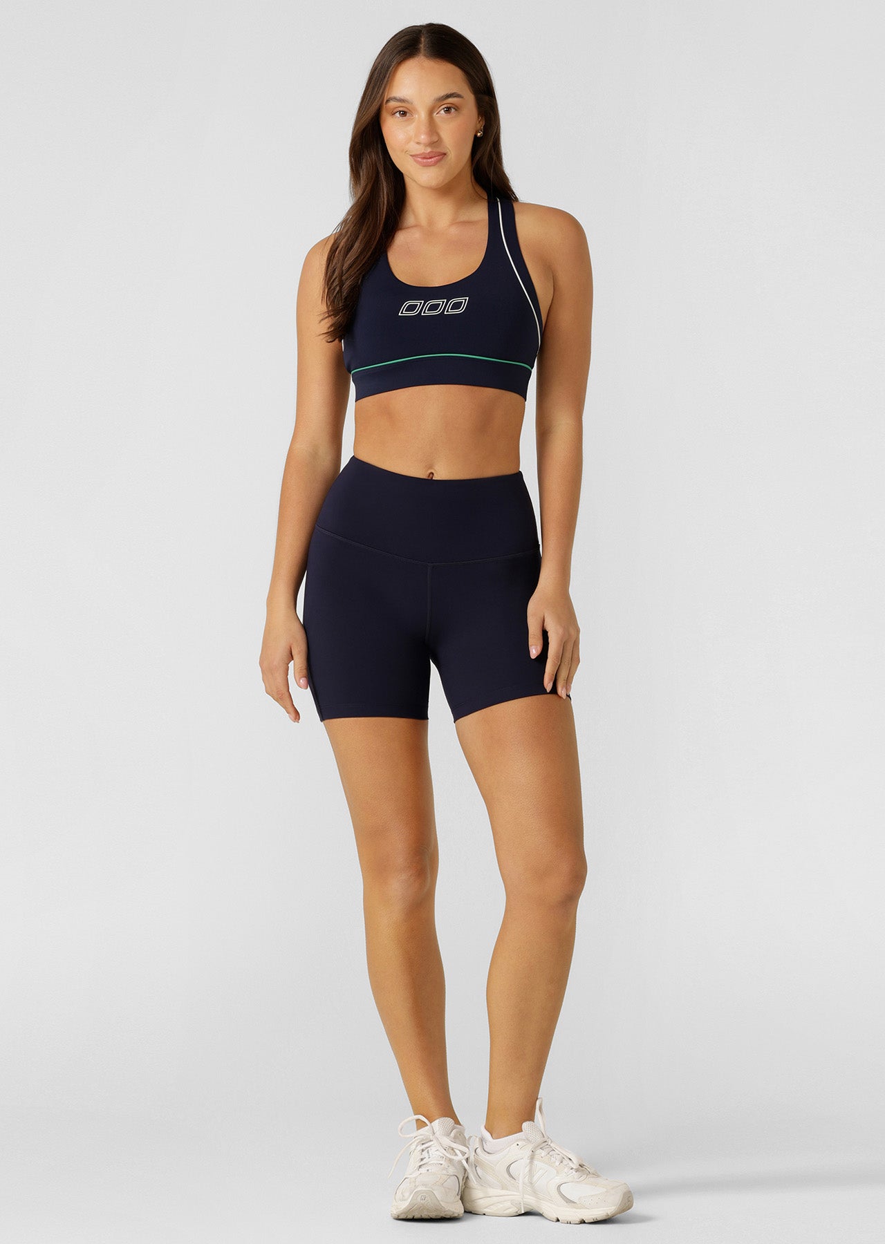 Lorna Jane Lotus No Chafe Phone Pocket 12cm Bike Shorts - French Navy