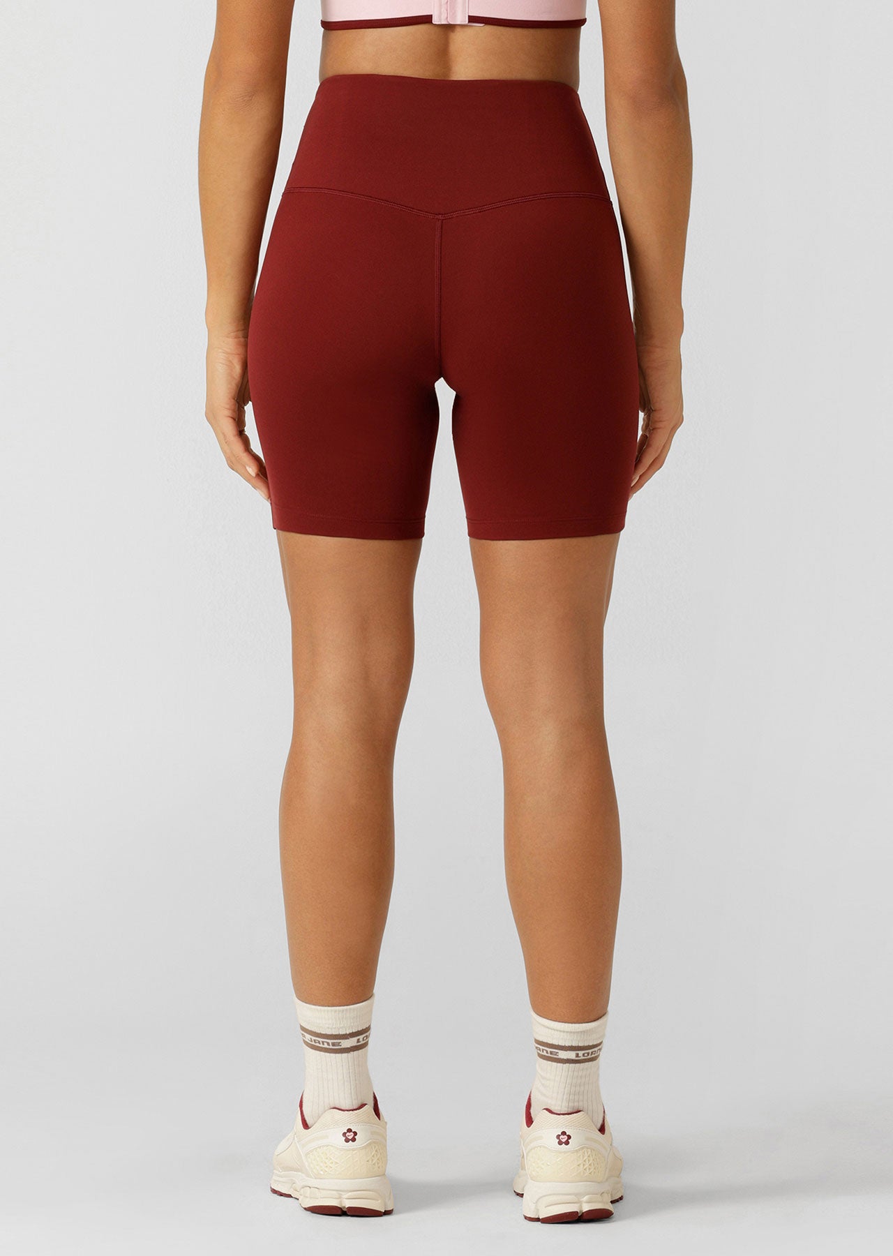 Lorna Jane Lotus No Chafe Phone Pocket 12cm Bike Shorts - Merlot