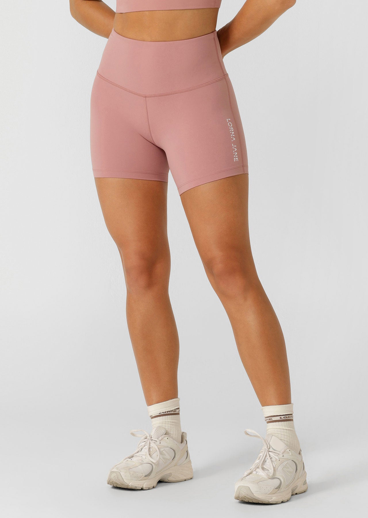 Lorna Jane Lotus No Chafe Phone Pocket 12cm Bike Shorts - Wild Rose